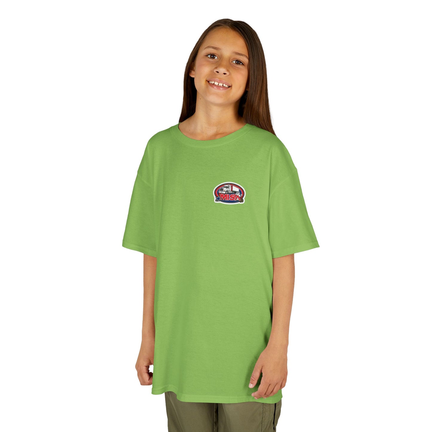 Kids Heavy Cotton Tee - Humorous Truck Parking Tee for Young Adventurers
