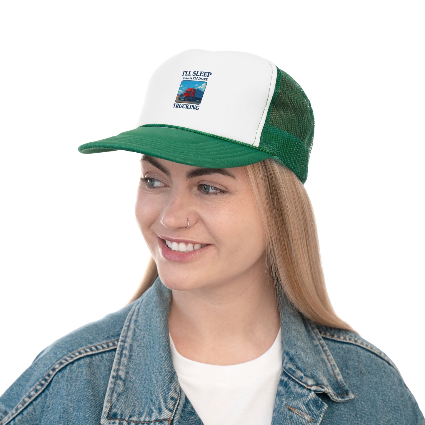 Trucker Cap - "I'll Sleep When I'm Done Trucking" - Perfect for Truck Drivers