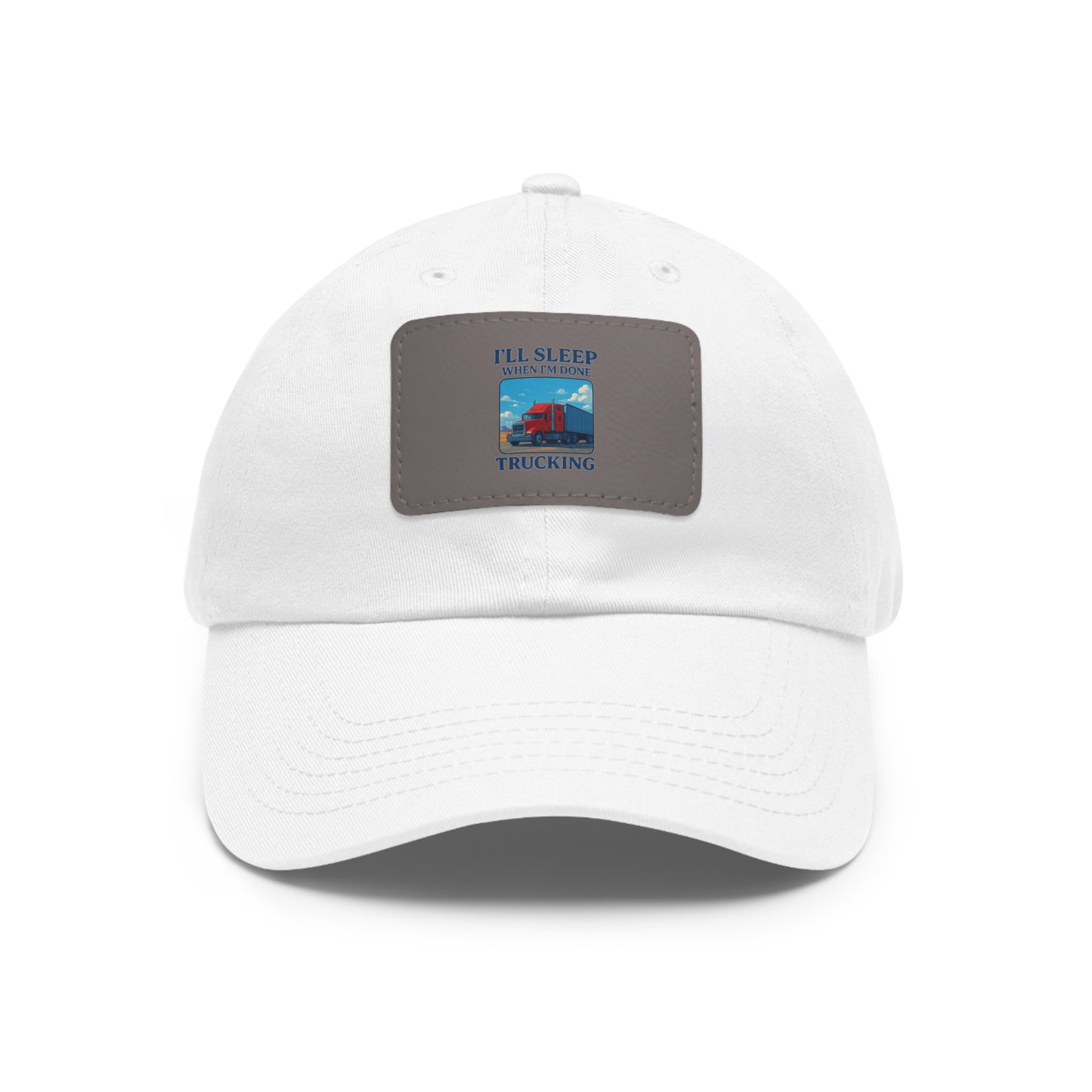 Trucking Dad Hat with Leather Patch - Full Sleep Design