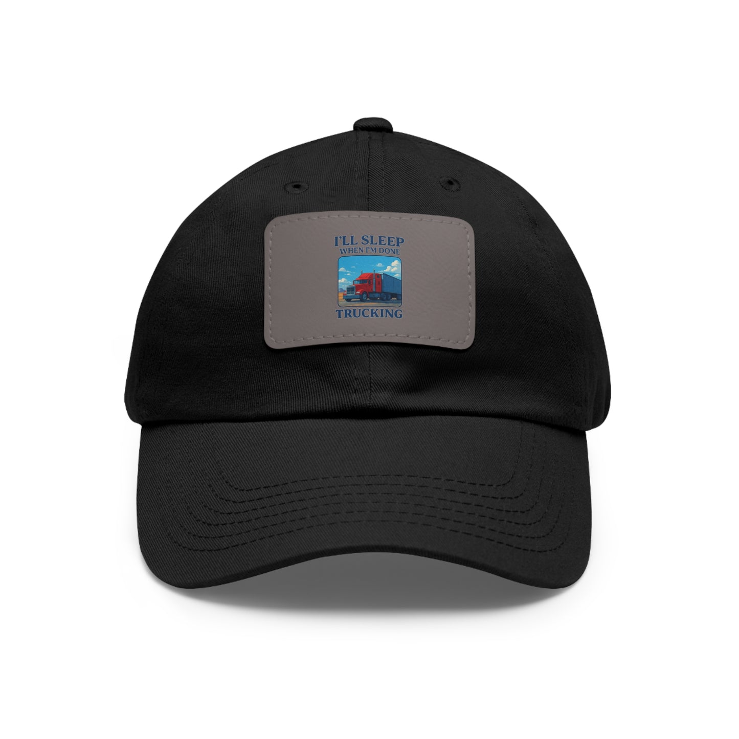 Trucking Dad Hat with Leather Patch - Full Sleep Design