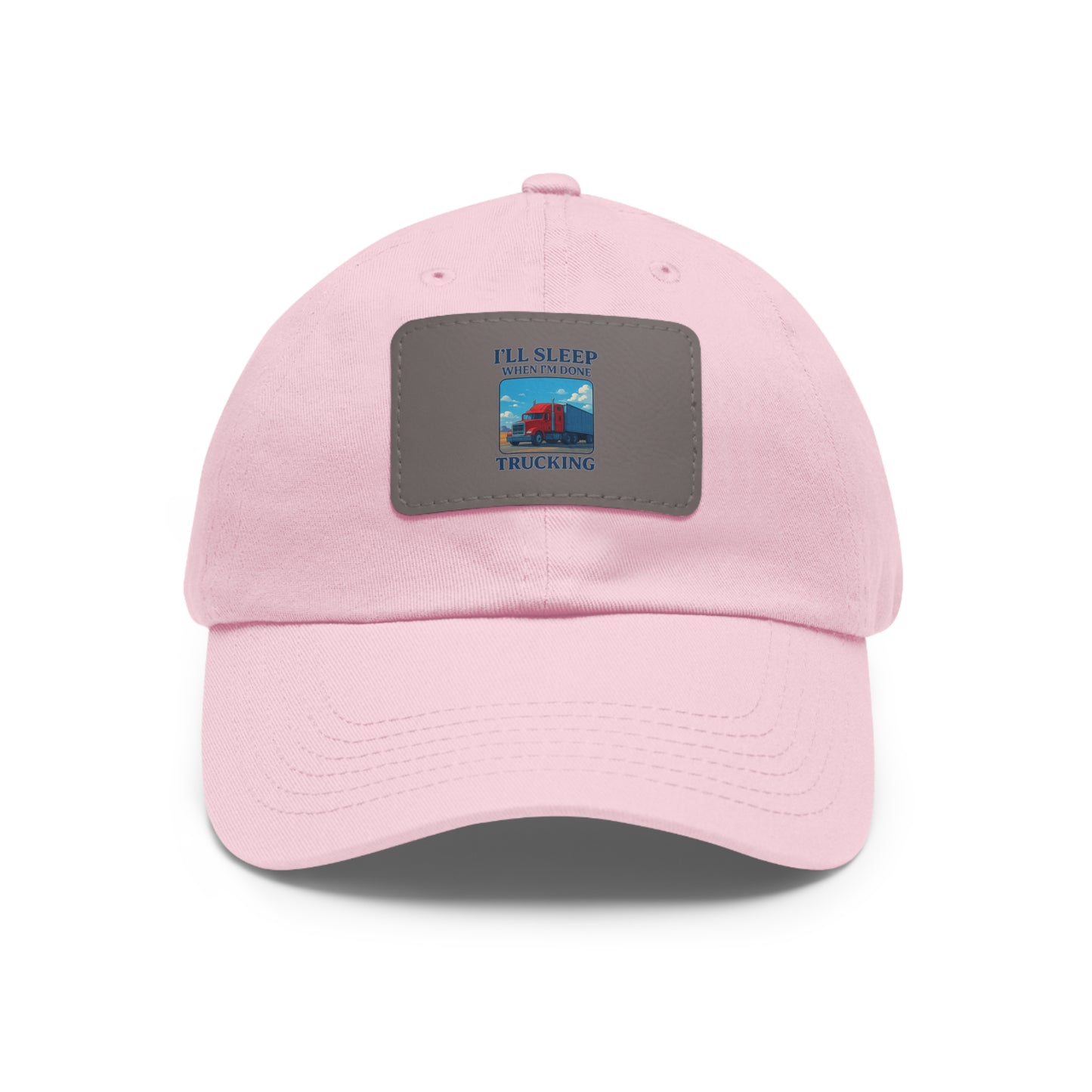 Trucking Dad Hat with Leather Patch - Full Sleep Design
