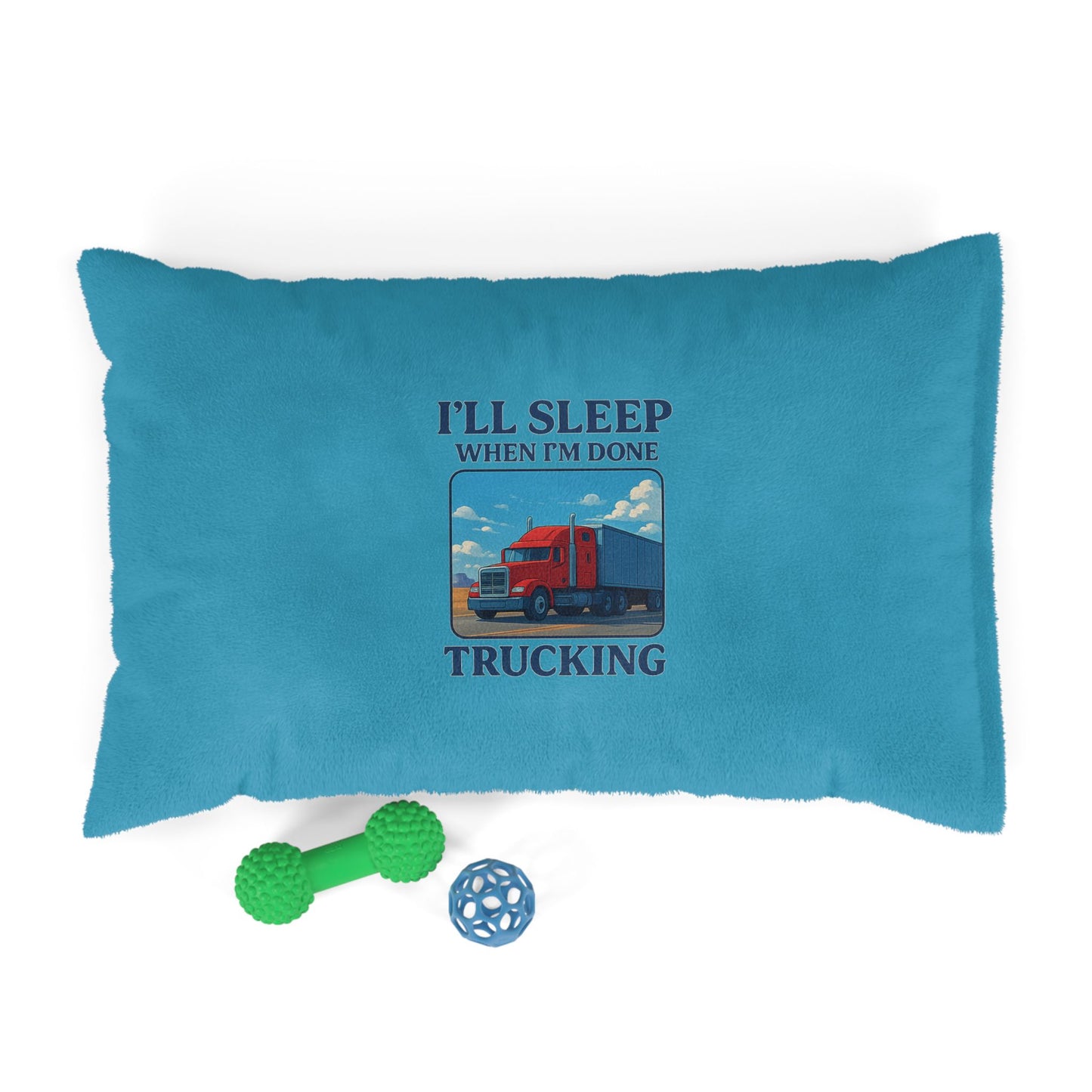 Comfortable Trucking-Themed Pet Bed - I'll Sleep When I'm Done