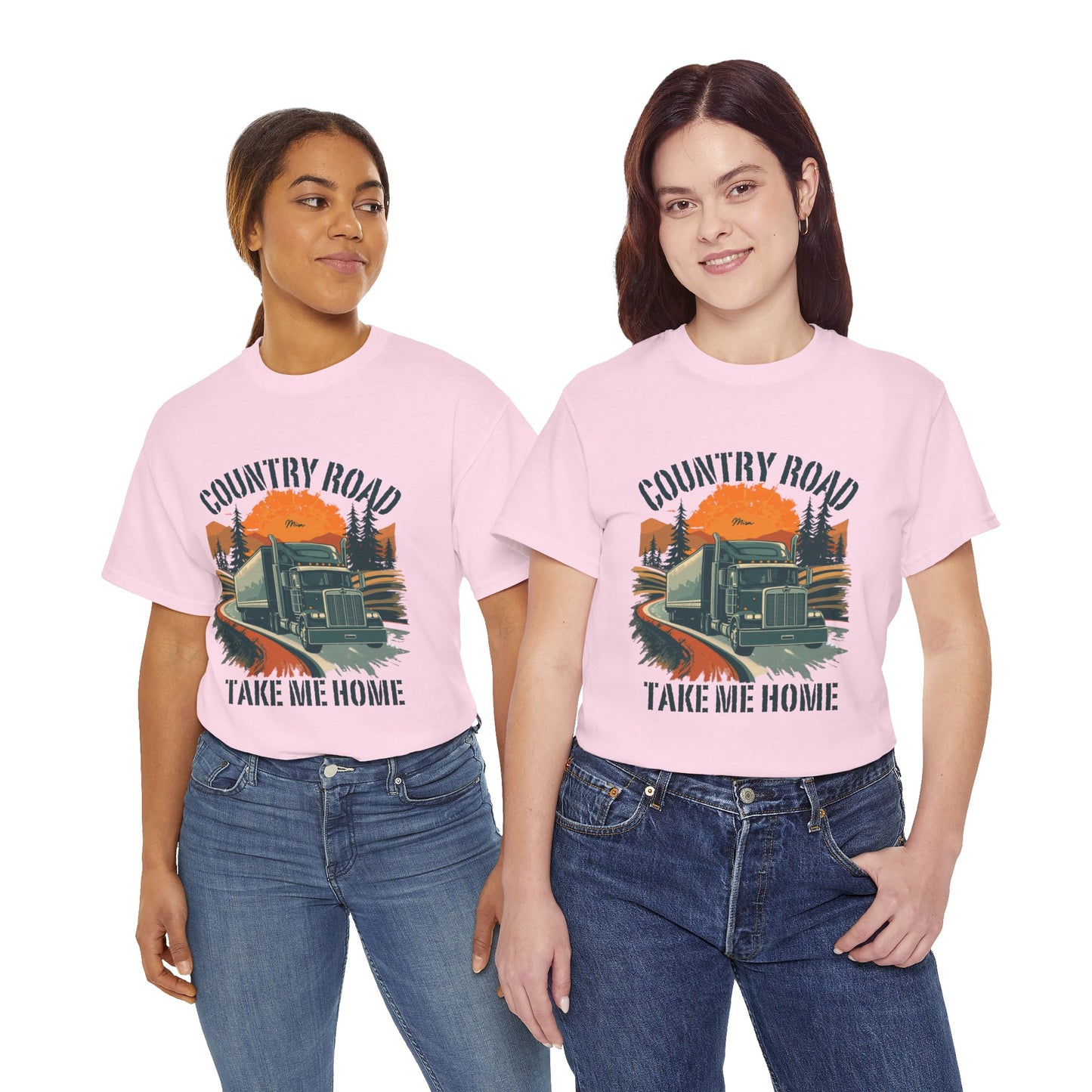 Country Road Truck Tee — "Country Road Take Me Home" Vintage Semi-Truck T-Shirt
