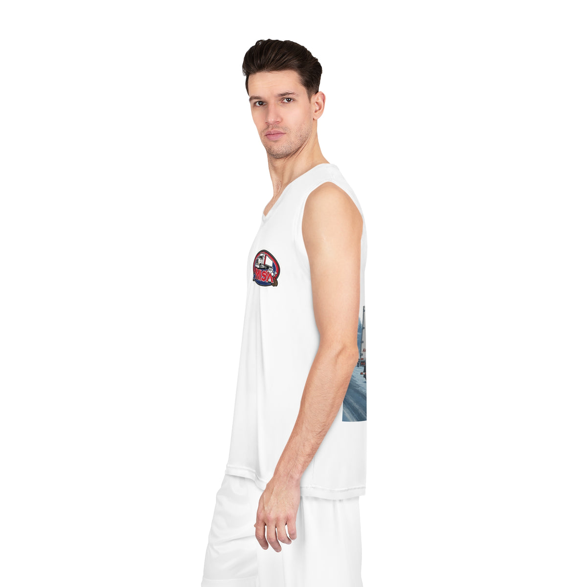 All-over print cartoon basketball jersey by Printify featuring colorful, fun sportswear with bold, humorous basketball design.