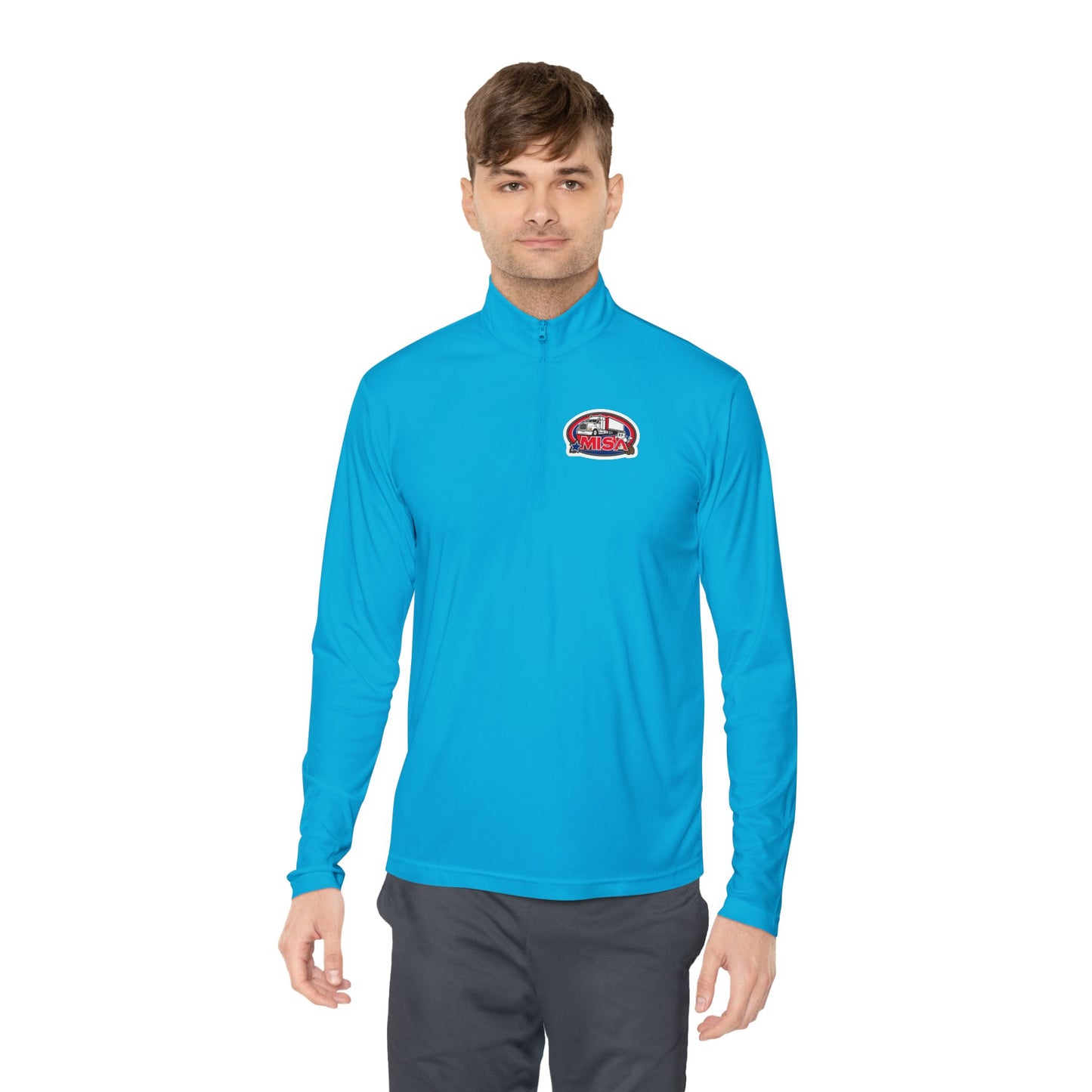 Quarter-Zip Pullover — “Country Road Take Me Home” Trucking Graphic
