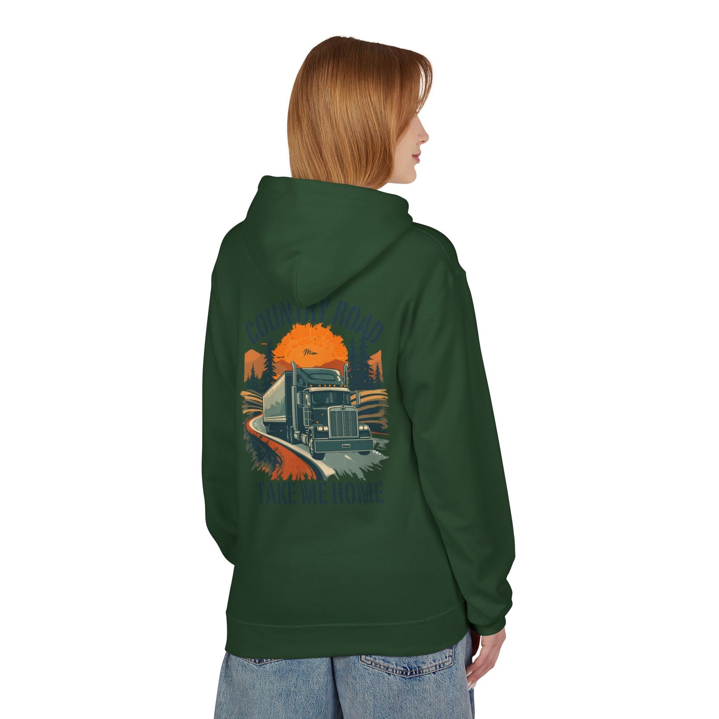 Hoodie — "Country Road Take Me Home" Trucking Graphic Hoodie
