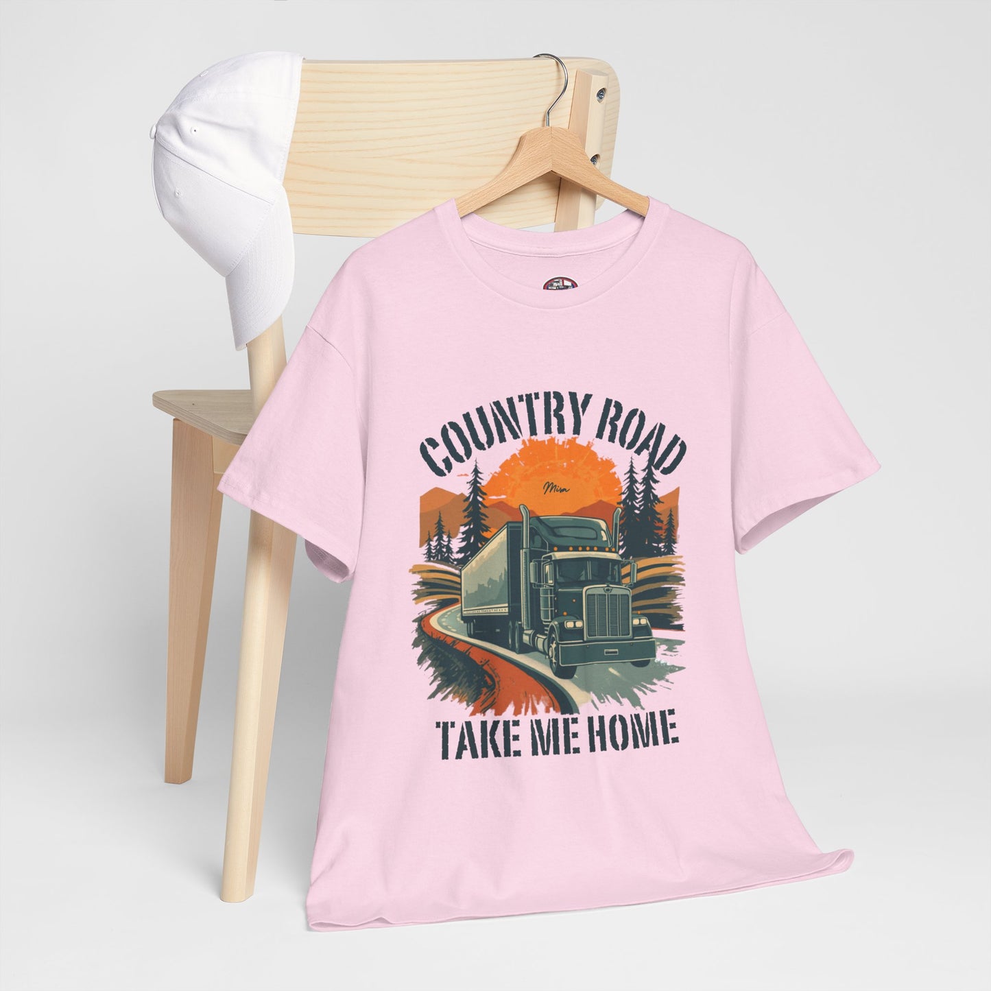 Country Road Truck Tee — "Country Road Take Me Home" Vintage Semi-Truck T-Shirt