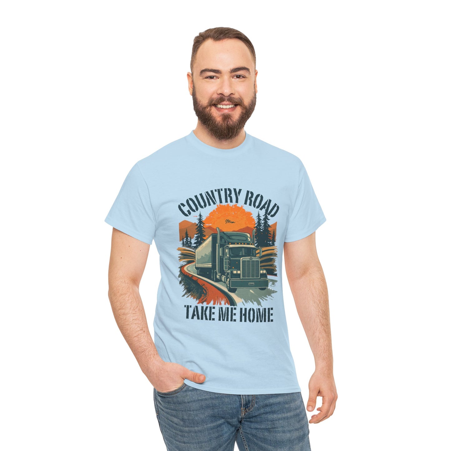 Country Road Truck Tee — "Country Road Take Me Home" Vintage Semi-Truck T-Shirt