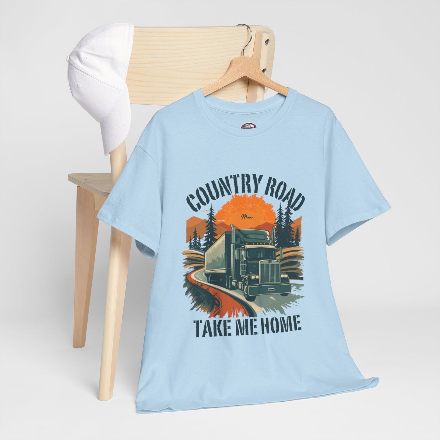Country Road Truck Tee — "Country Road Take Me Home" Vintage Semi-Truck T-Shirt