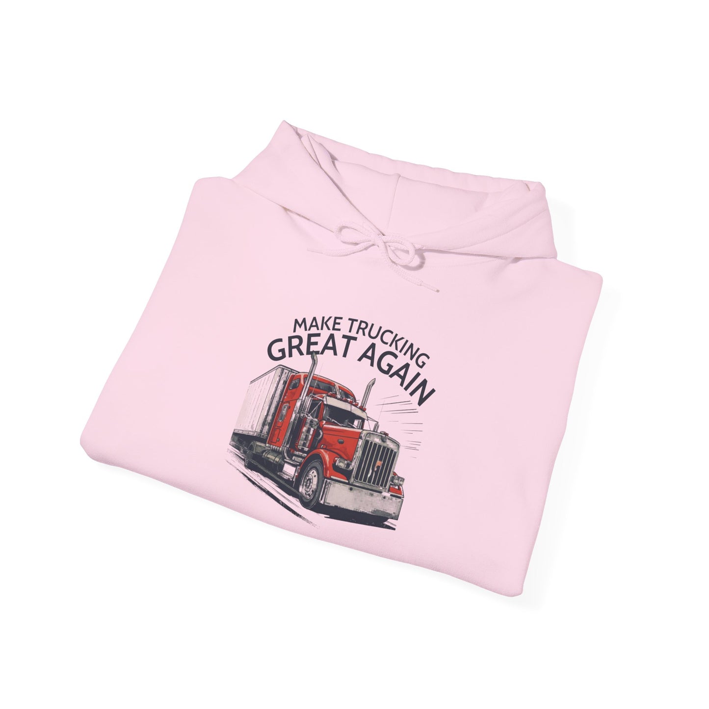 Trucker Hoodie - "Make Trucking Great Again" American Flag Sleeves