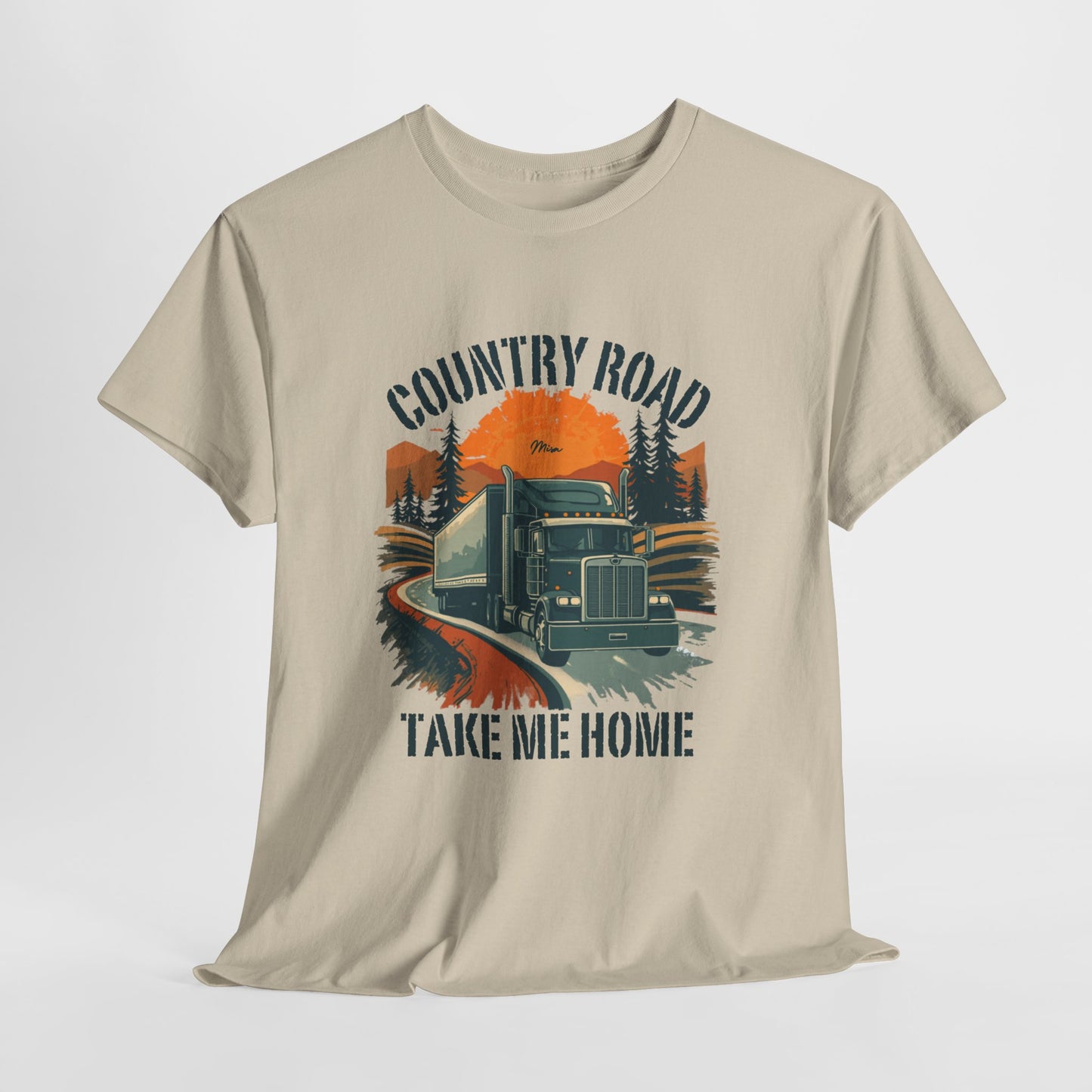 Country Road Truck Tee — "Country Road Take Me Home" Vintage Semi-Truck T-Shirt