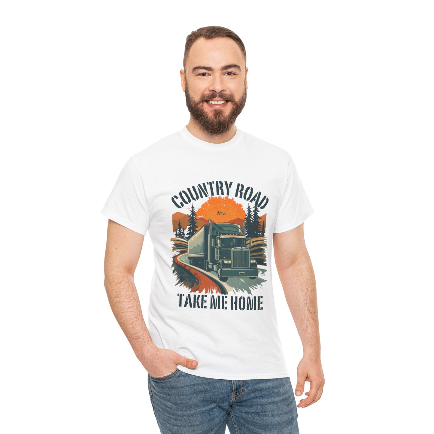 Country Road Truck Tee — "Country Road Take Me Home" Vintage Semi-Truck T-Shirt