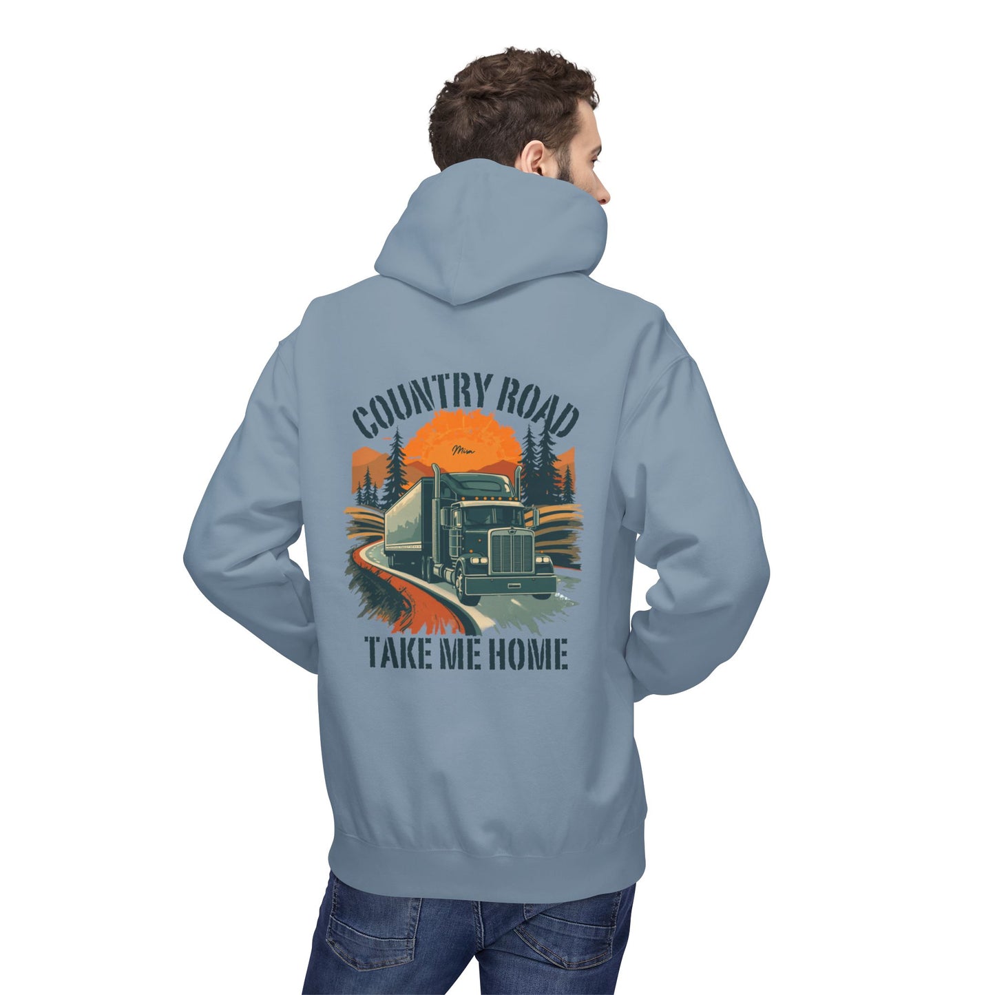 Hoodie — "Country Road Take Me Home" Trucking Graphic Hoodie