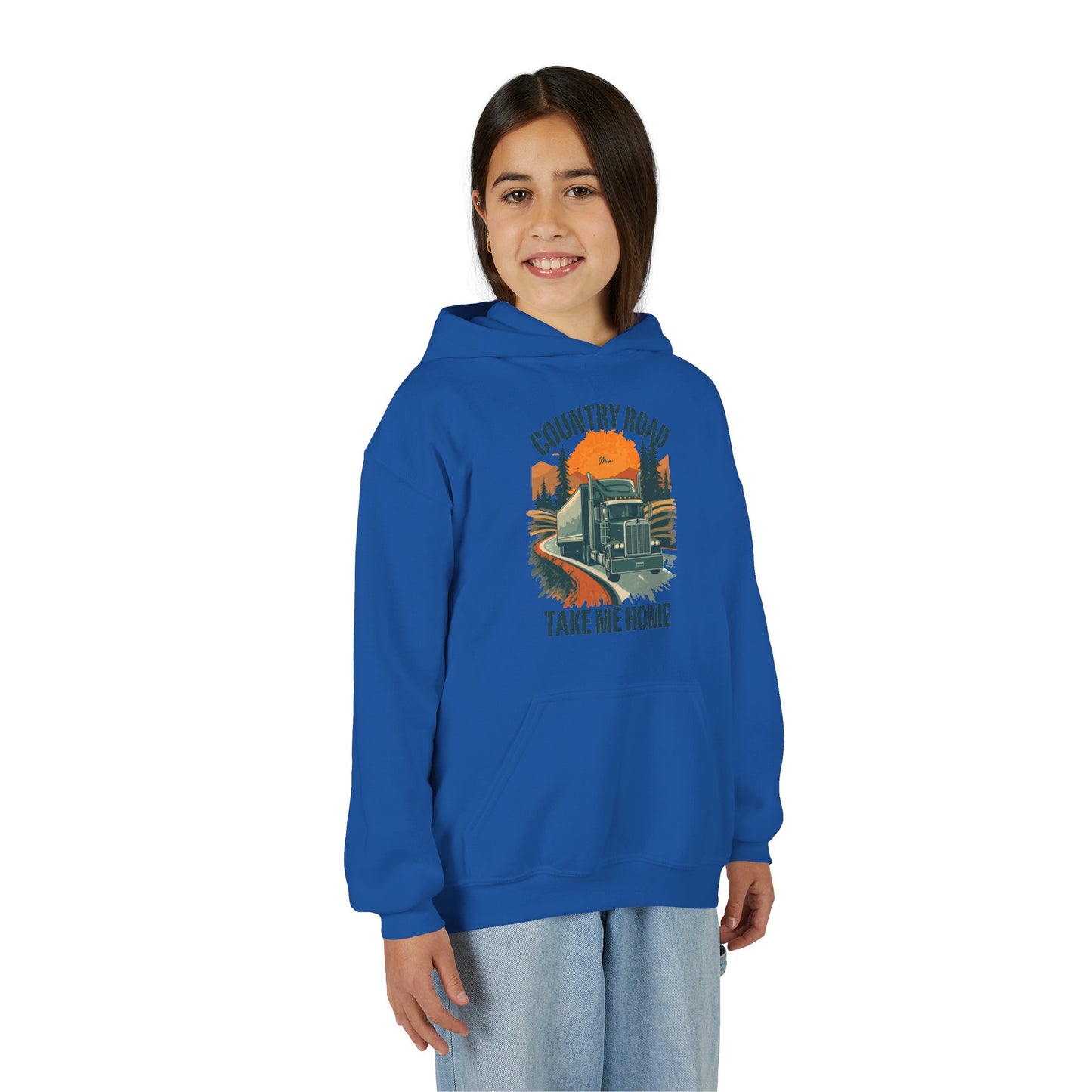 Youth Hoodie - "Country Road Take Me Home" Vintage Truck Graphic