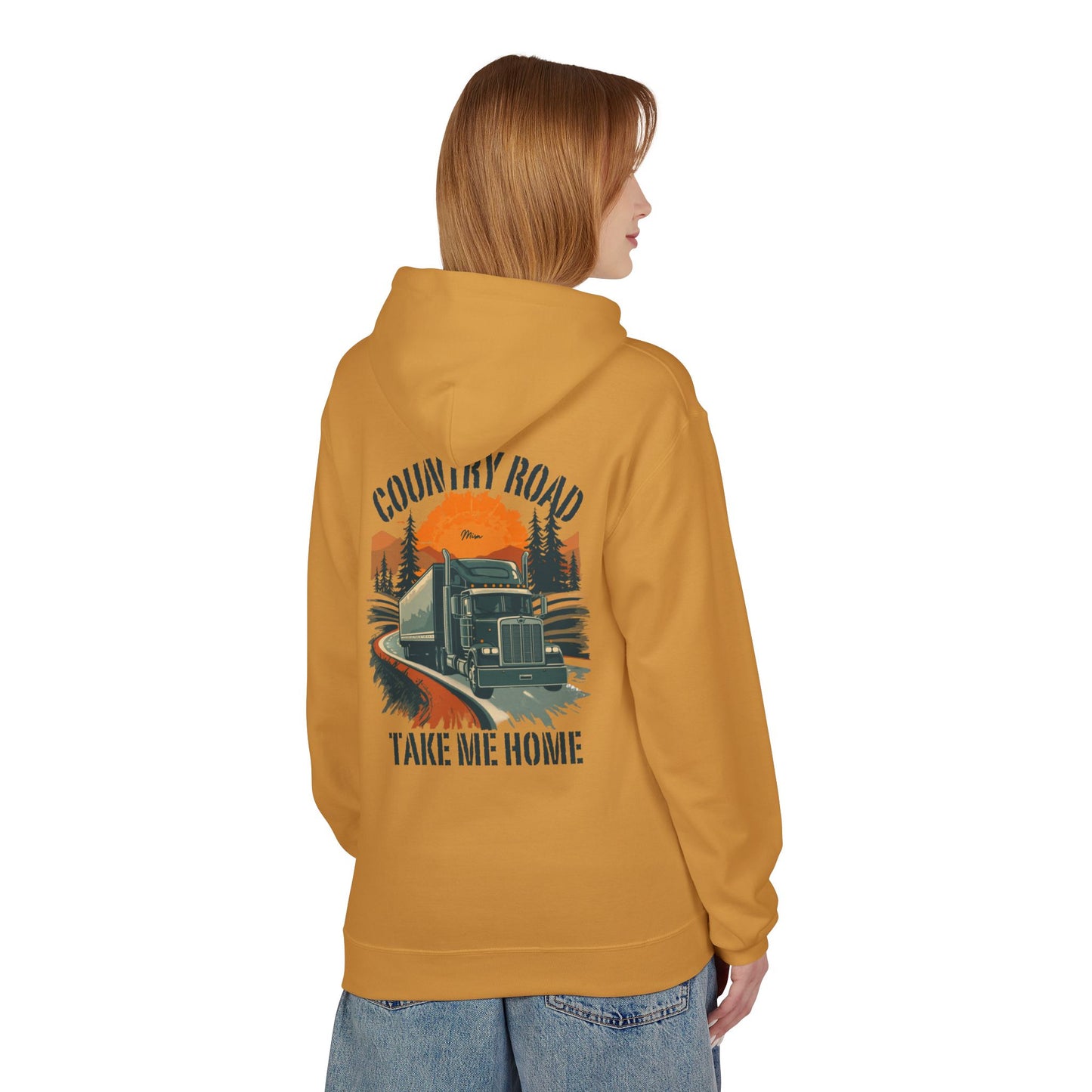 Hoodie — "Country Road Take Me Home" Trucking Graphic Hoodie