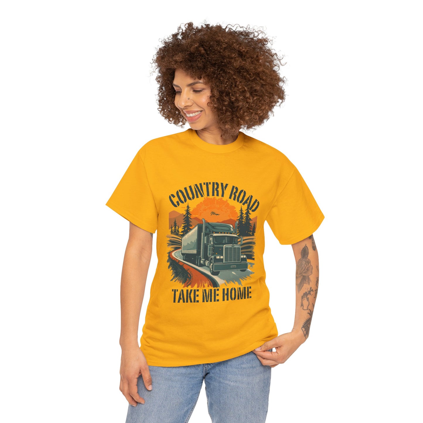 Country Road Truck Tee — "Country Road Take Me Home" Vintage Semi-Truck T-Shirt