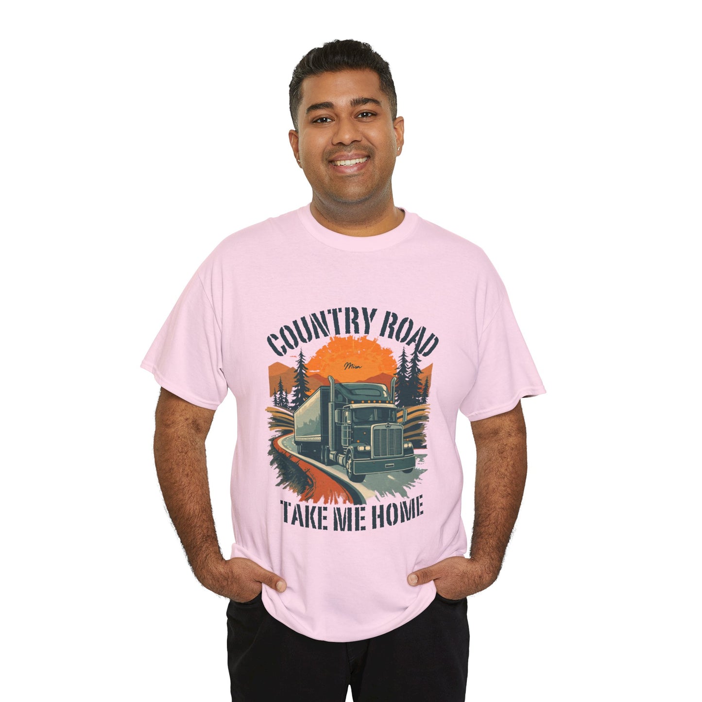 Country Road Truck Tee — "Country Road Take Me Home" Vintage Semi-Truck T-Shirt