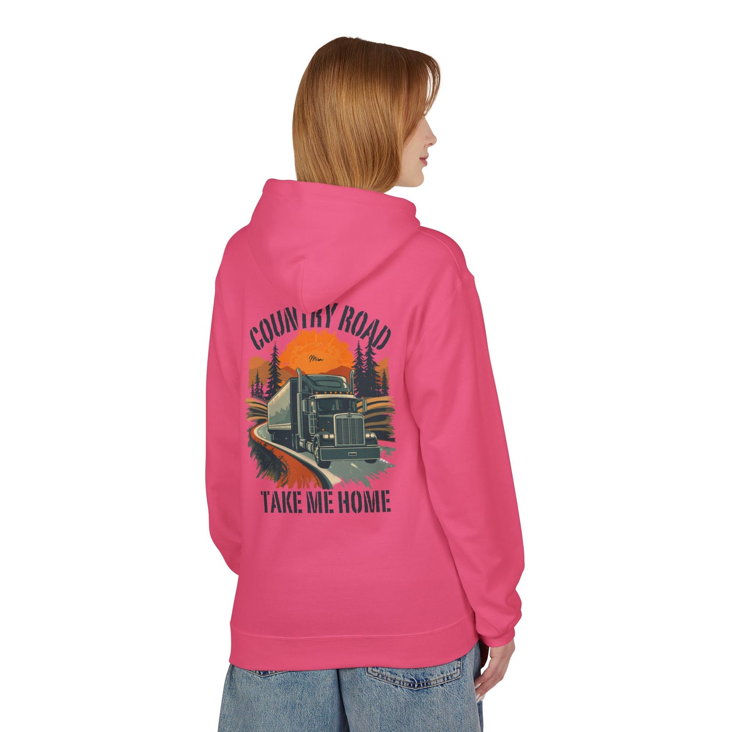 Hoodie — "Country Road Take Me Home" Trucking Graphic Hoodie
