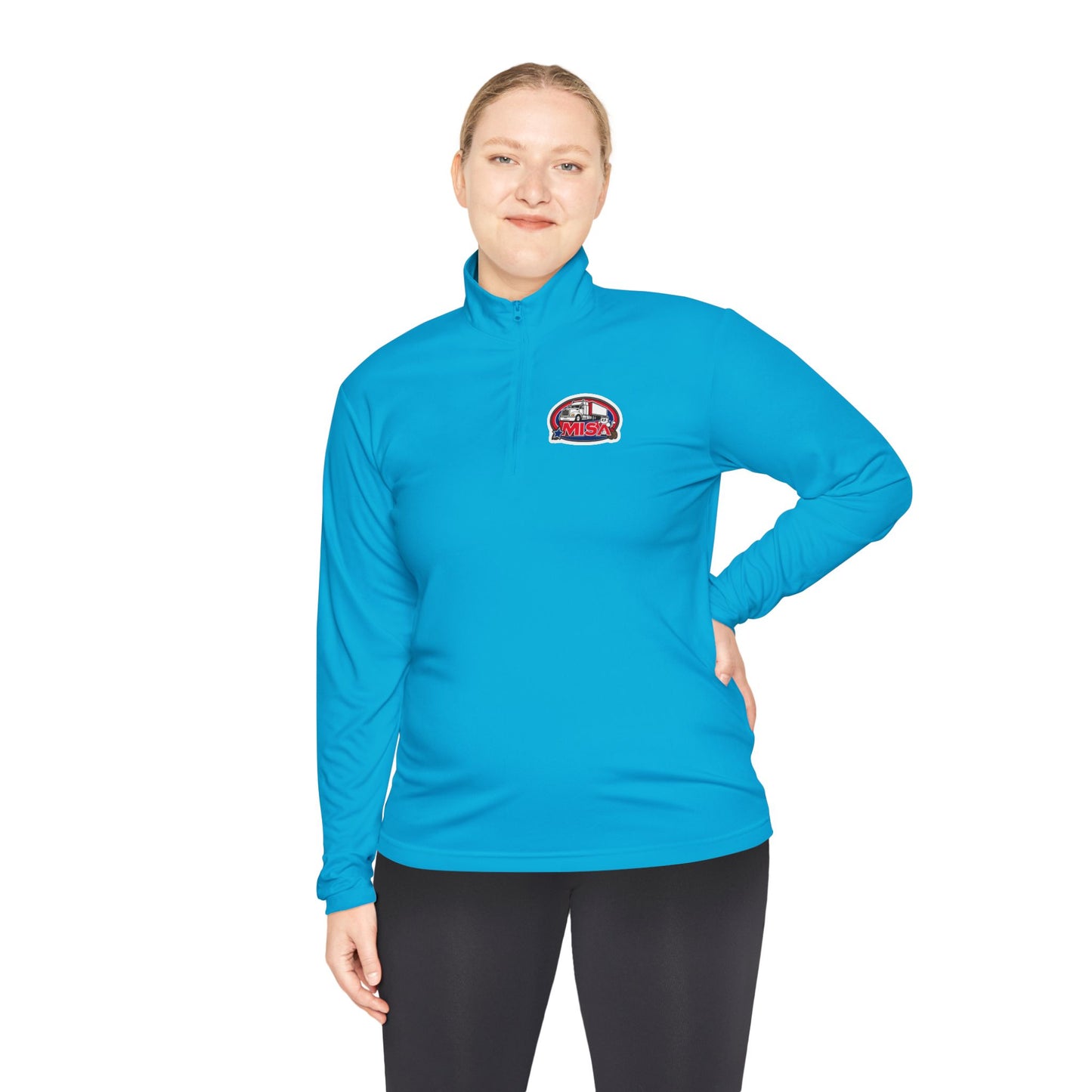 Quarter-Zip Pullover — “Country Road Take Me Home” Trucking Graphic