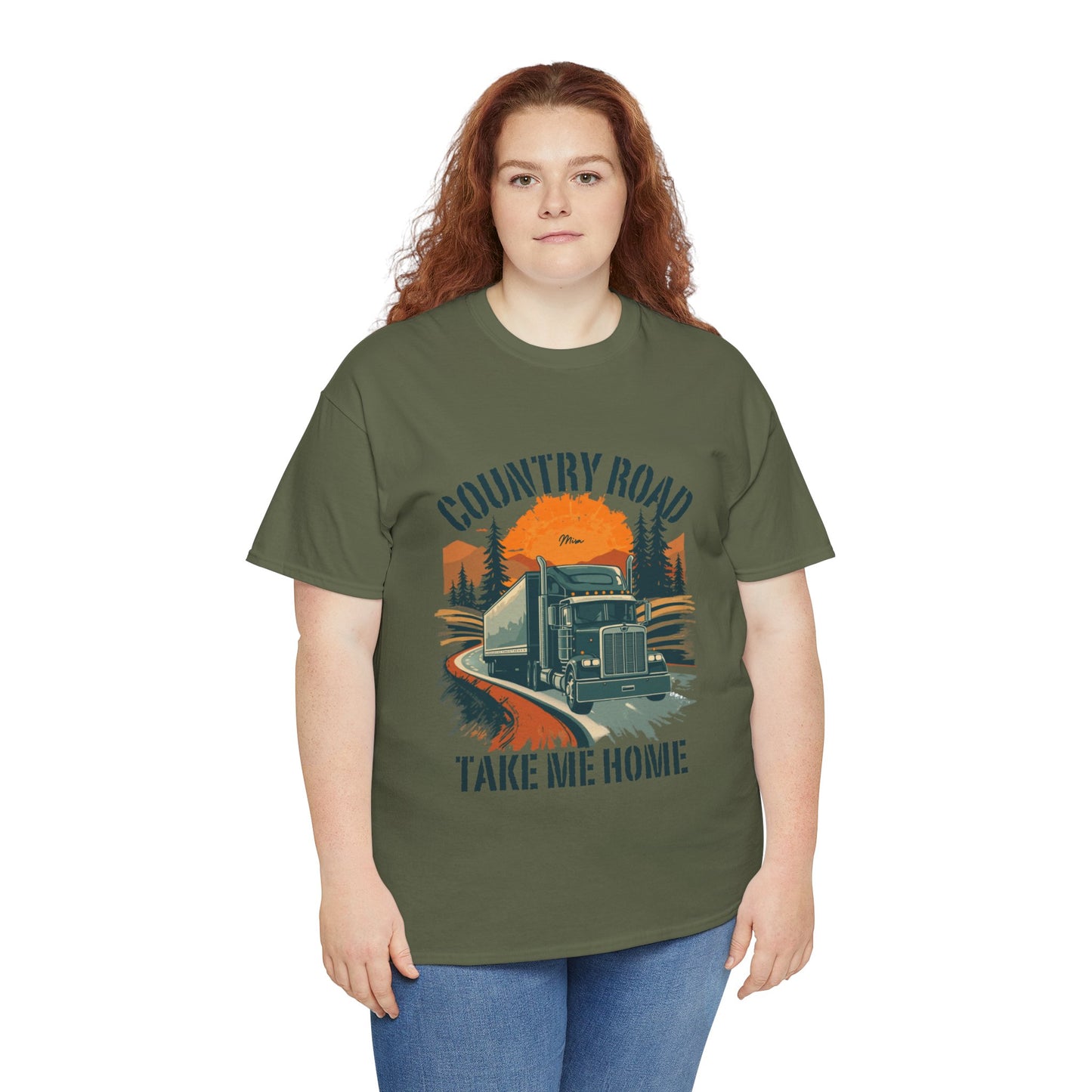 Country Road Truck Tee — "Country Road Take Me Home" Vintage Semi-Truck T-Shirt