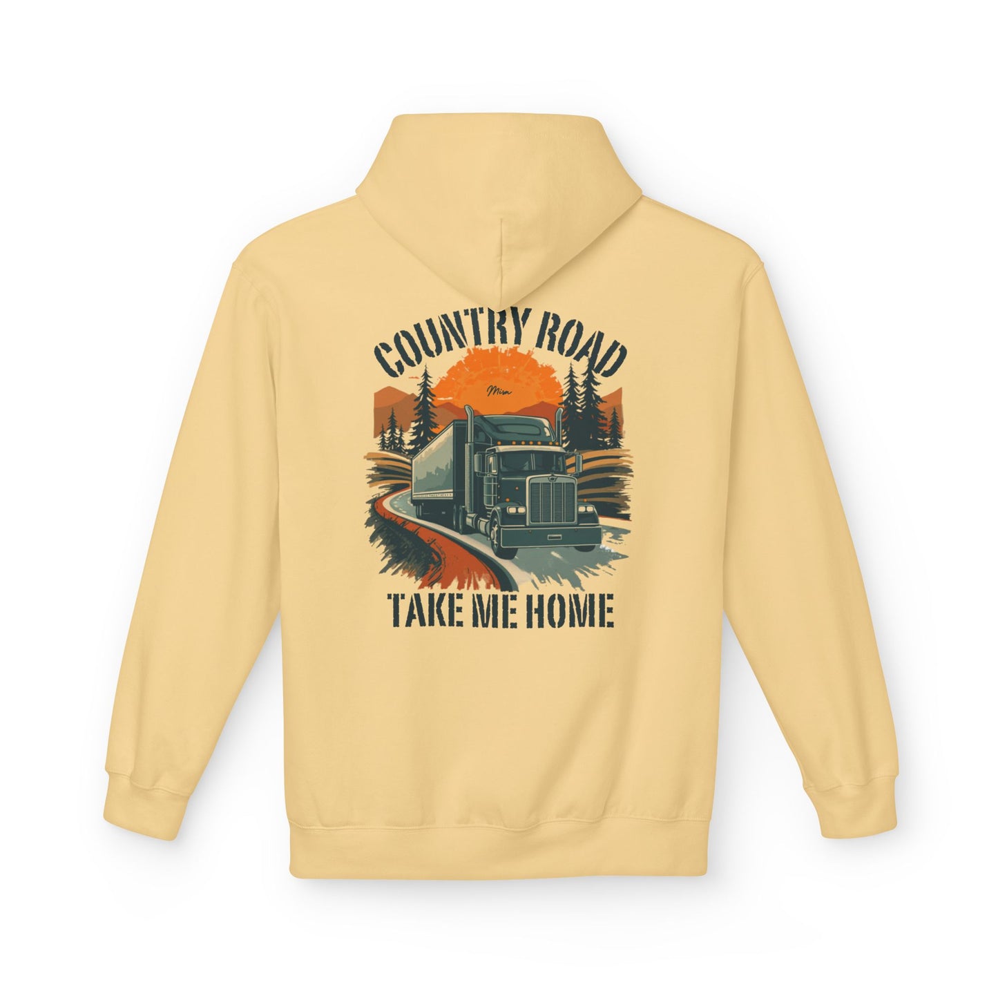 Hoodie — "Country Road Take Me Home" Trucking Graphic Hoodie