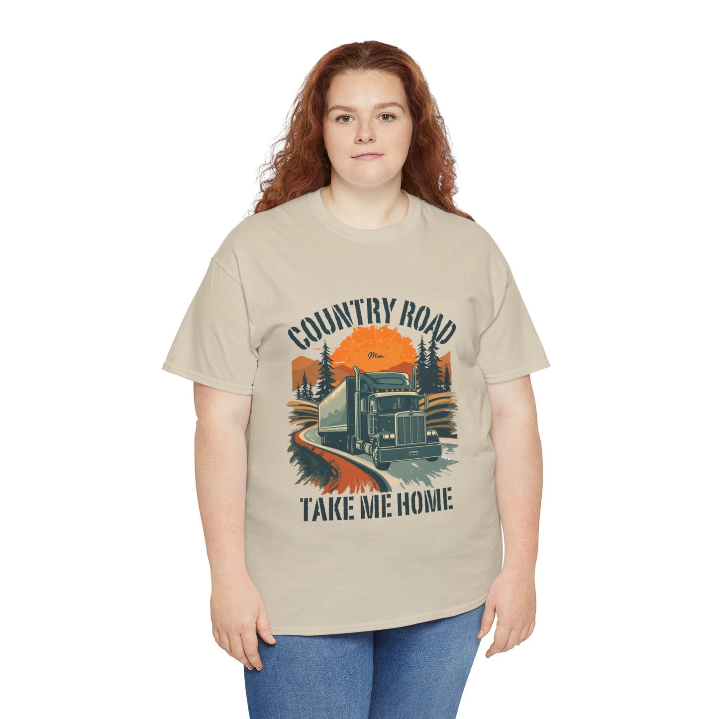 Country Road Truck Tee — "Country Road Take Me Home" Vintage Semi-Truck T-Shirt