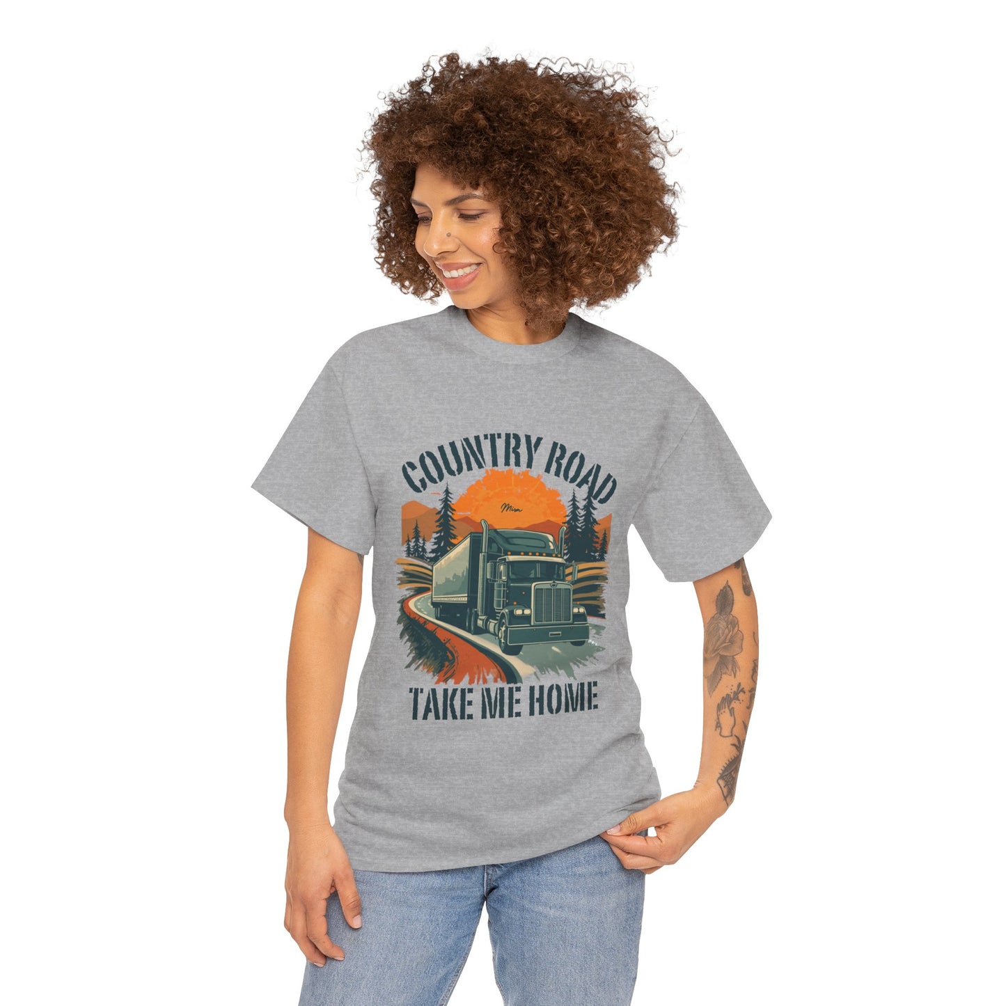 Country Road Truck Tee — "Country Road Take Me Home" Vintage Semi-Truck T-Shirt