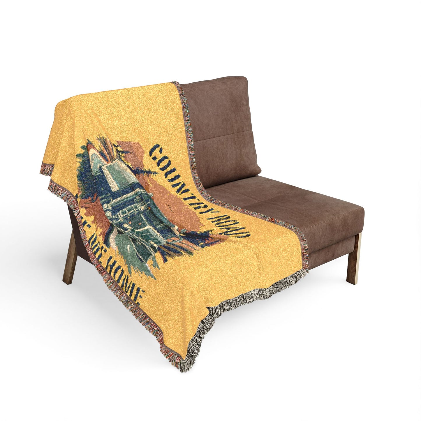 Woven Blanket — "Country Road Take Me Home" Trucking Throw