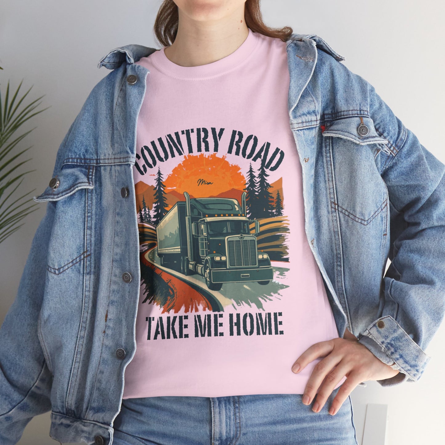 Country Road Truck Tee — "Country Road Take Me Home" Vintage Semi-Truck T-Shirt