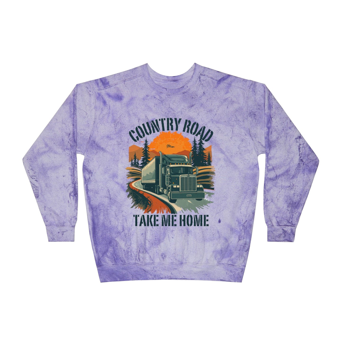 Country Road Truck Crewneck Sweatshirt — "Take Me Home" Vintage Semi Truck Pullover