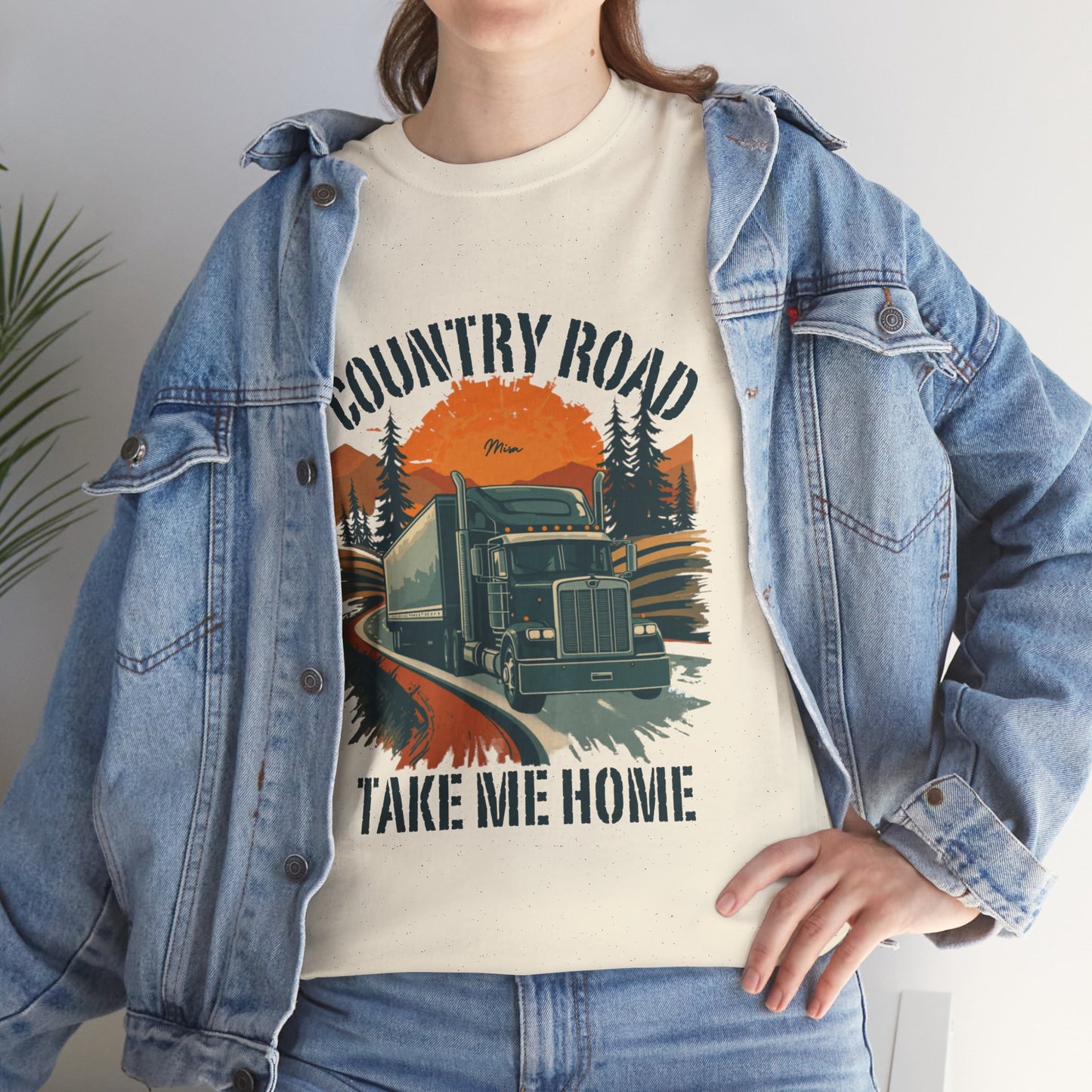 Country Road Truck Tee — "Country Road Take Me Home" Vintage Semi-Truck T-Shirt