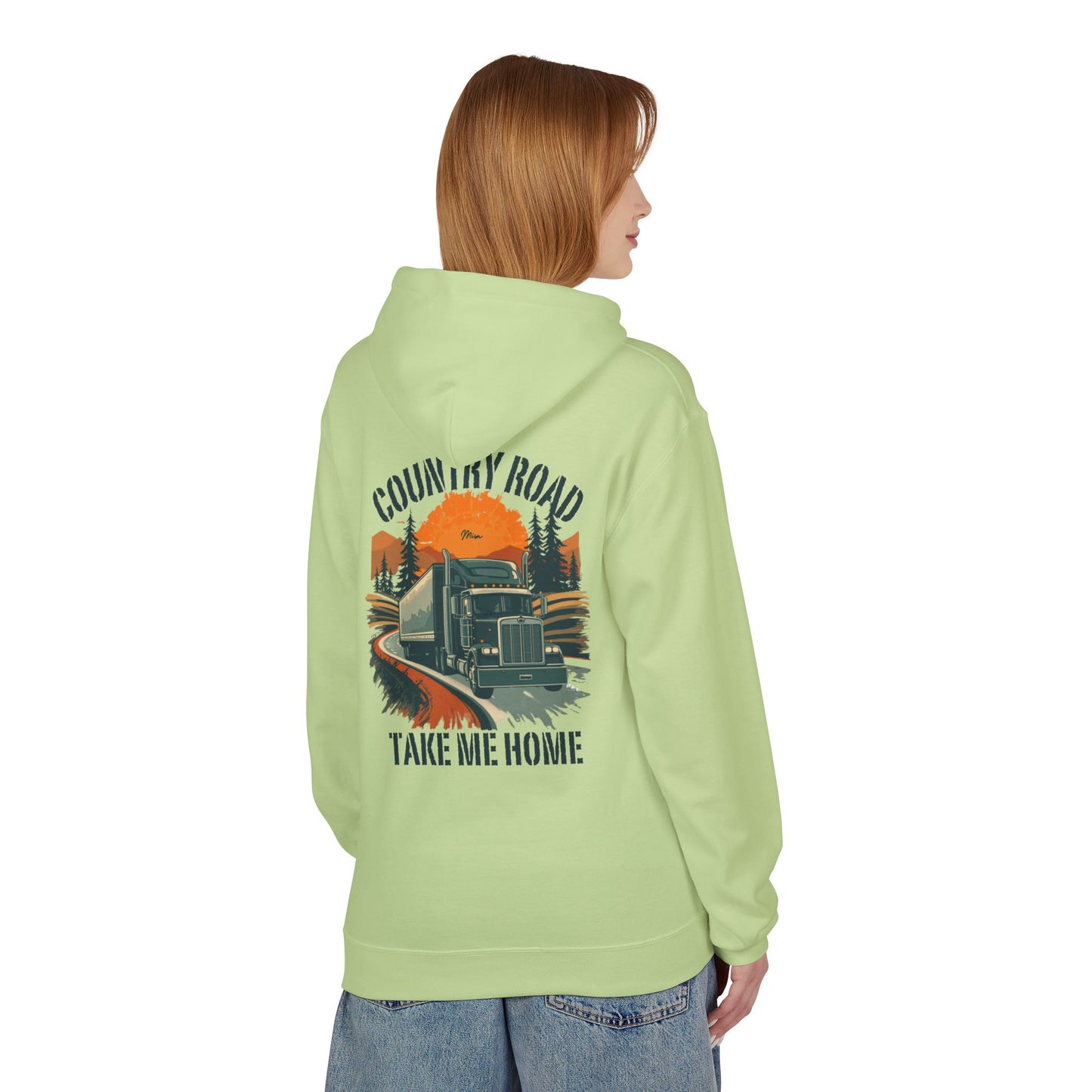 Hoodie — "Country Road Take Me Home" Trucking Graphic Hoodie