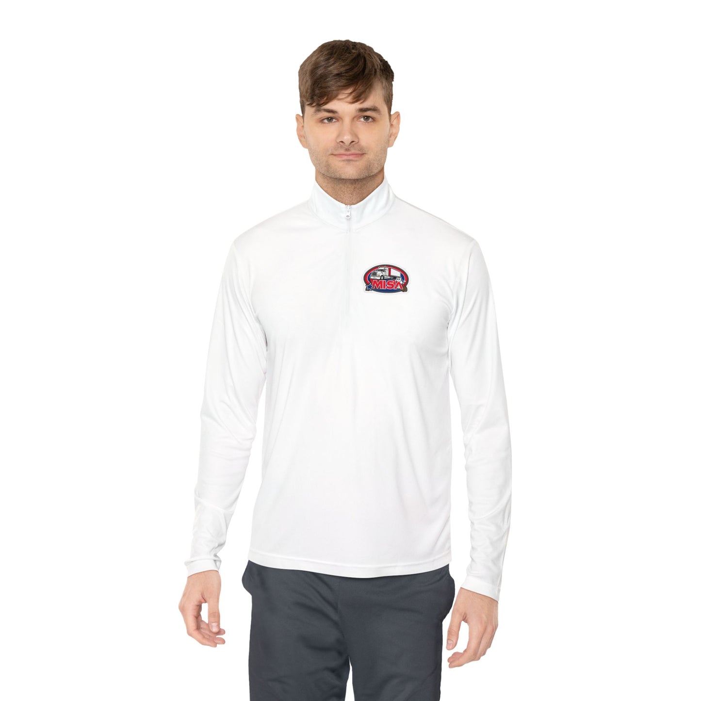 Quarter-Zip Pullover — “Country Road Take Me Home” Trucking Graphic