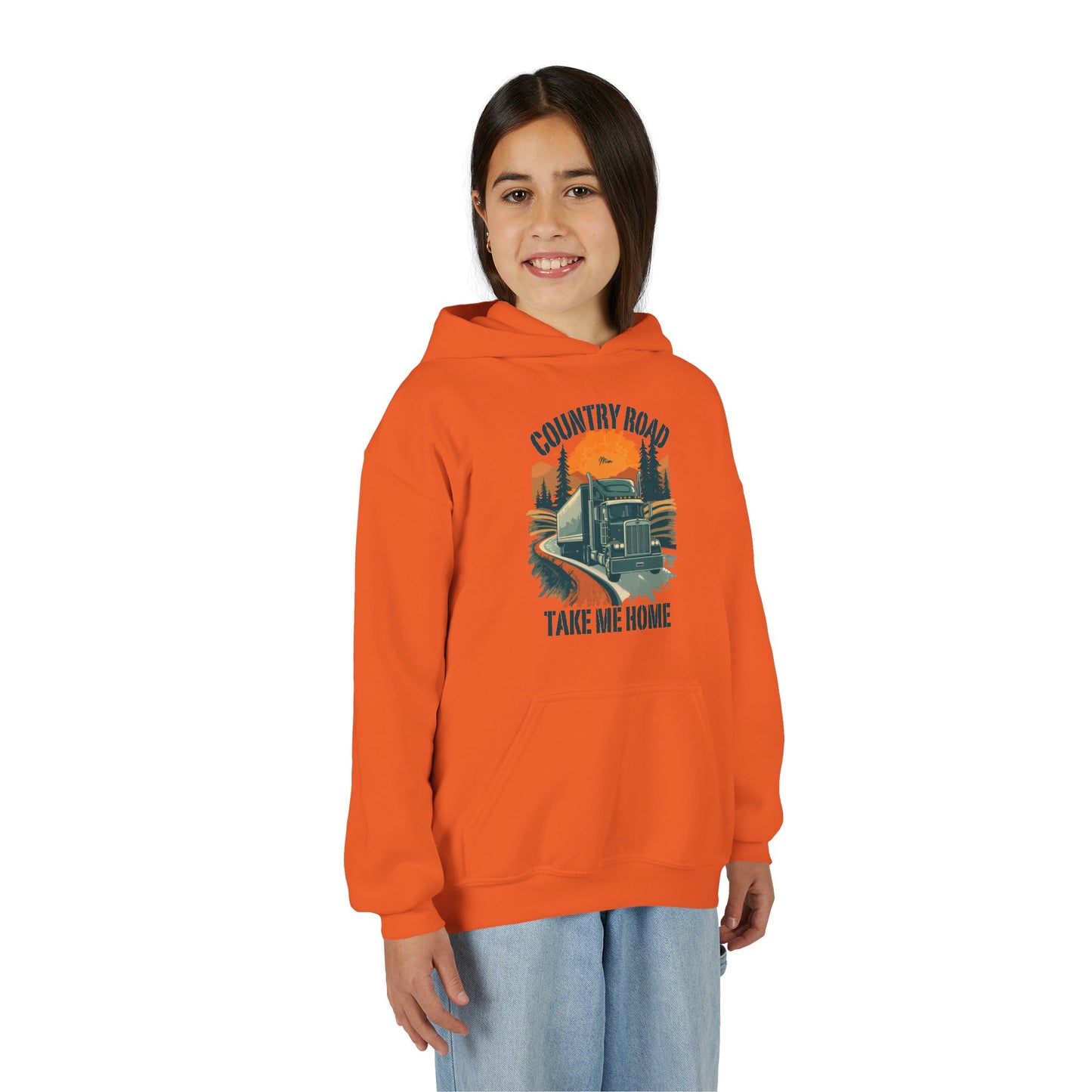 Youth Hoodie - "Country Road Take Me Home" Vintage Truck Graphic