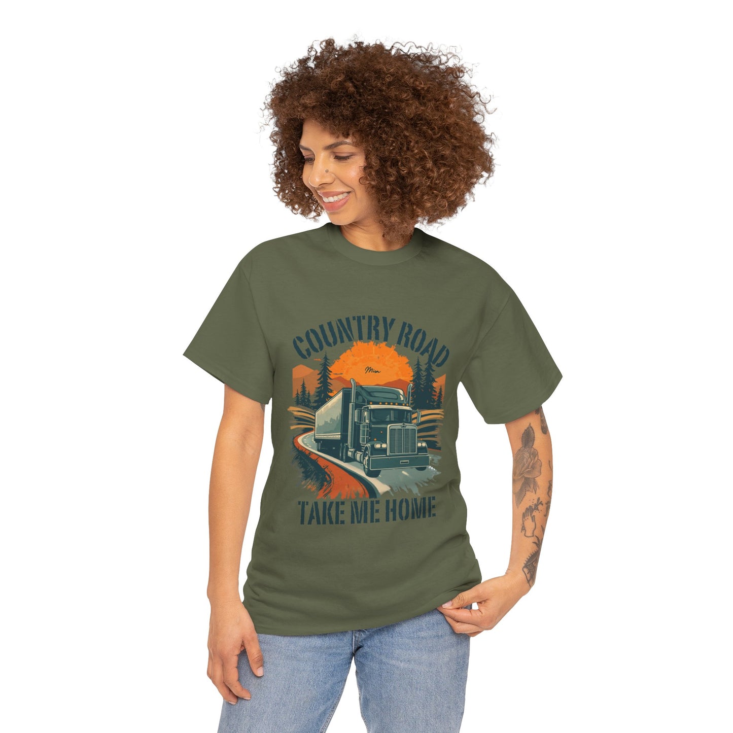 Country Road Truck Tee — "Country Road Take Me Home" Vintage Semi-Truck T-Shirt