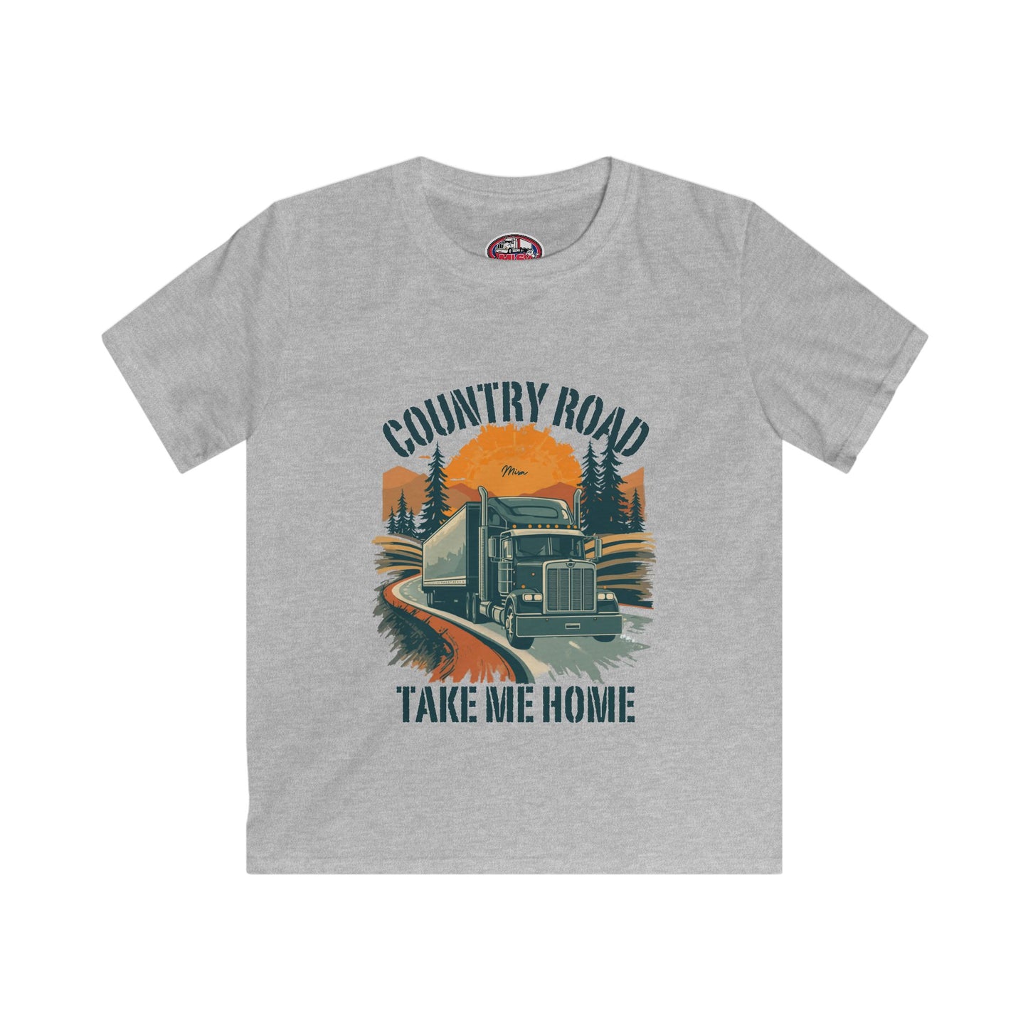 Kids Tee — "Country Road Take Me Home" Truck Graphic