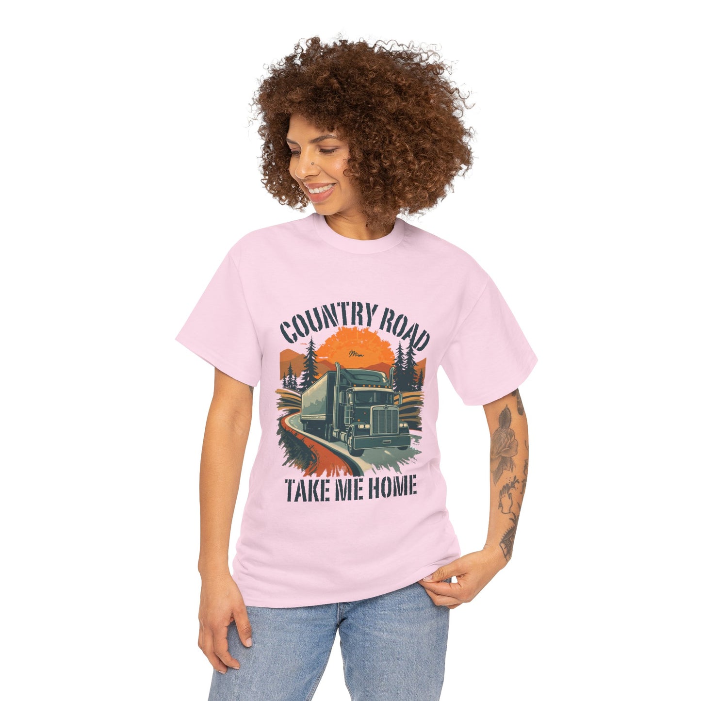 Country Road Truck Tee — "Country Road Take Me Home" Vintage Semi-Truck T-Shirt