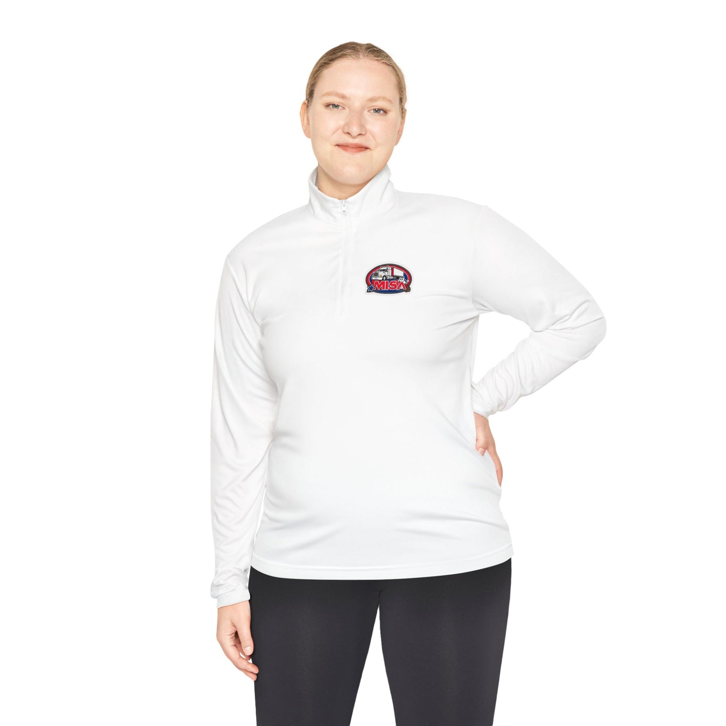 Quarter-Zip Pullover — “Country Road Take Me Home” Trucking Graphic