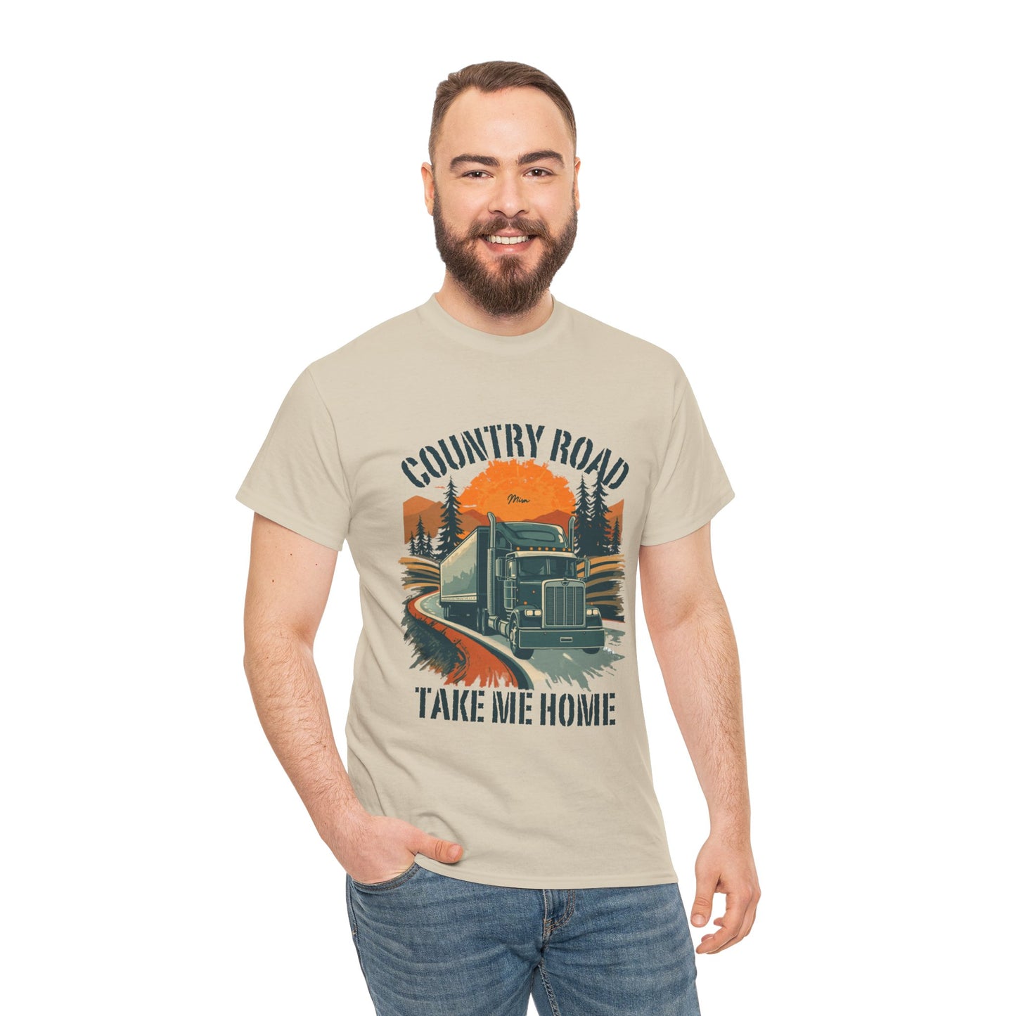 Country Road Truck Tee — "Country Road Take Me Home" Vintage Semi-Truck T-Shirt