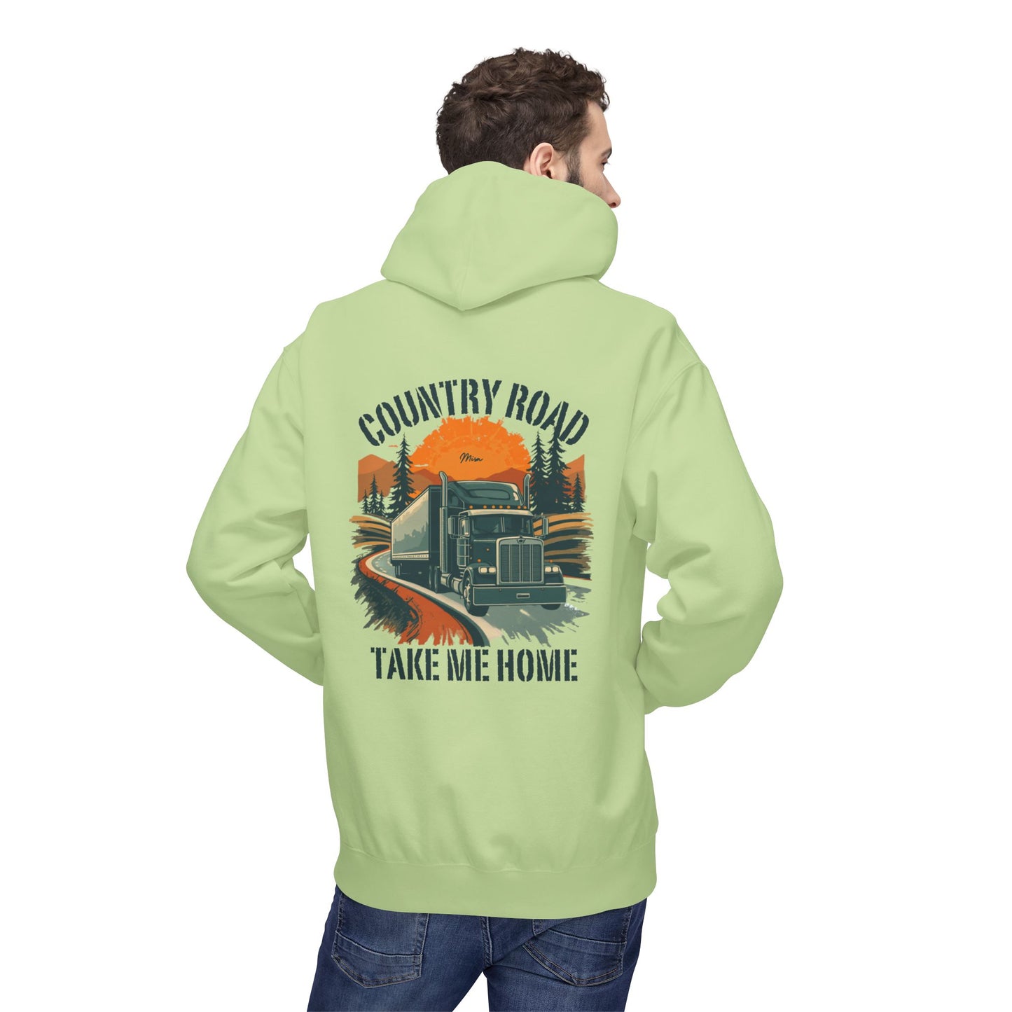Hoodie — "Country Road Take Me Home" Trucking Graphic Hoodie