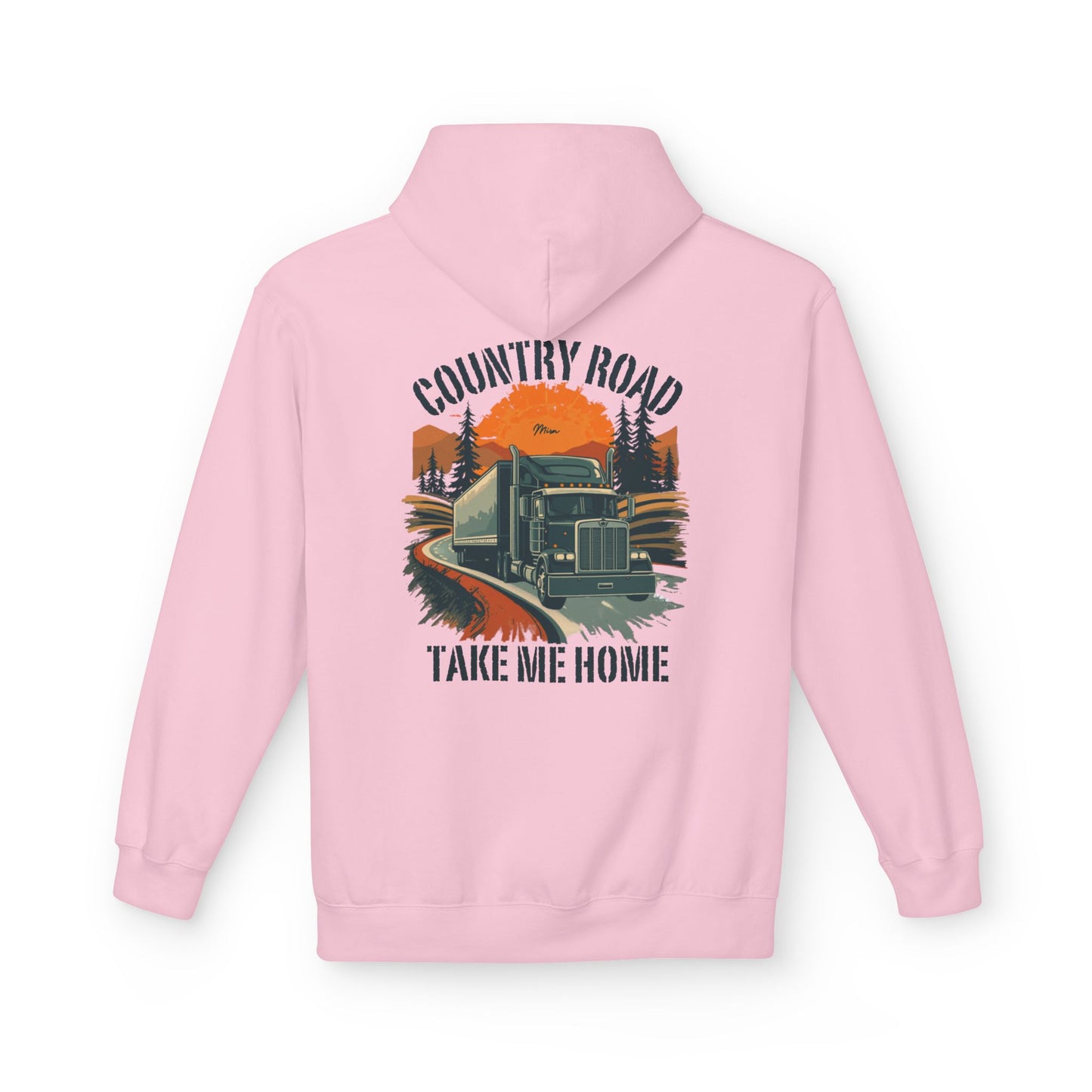 Country Road Truck Hoodie — "Country Road Take Me Home" Retro Semi Truck Pullover