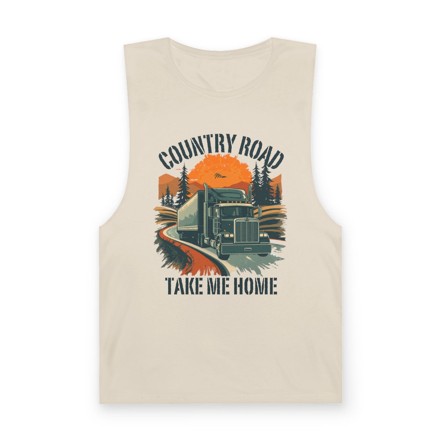 Country Road Tank Top — "Country Road Take Me Home" Trucking Graphic Tank