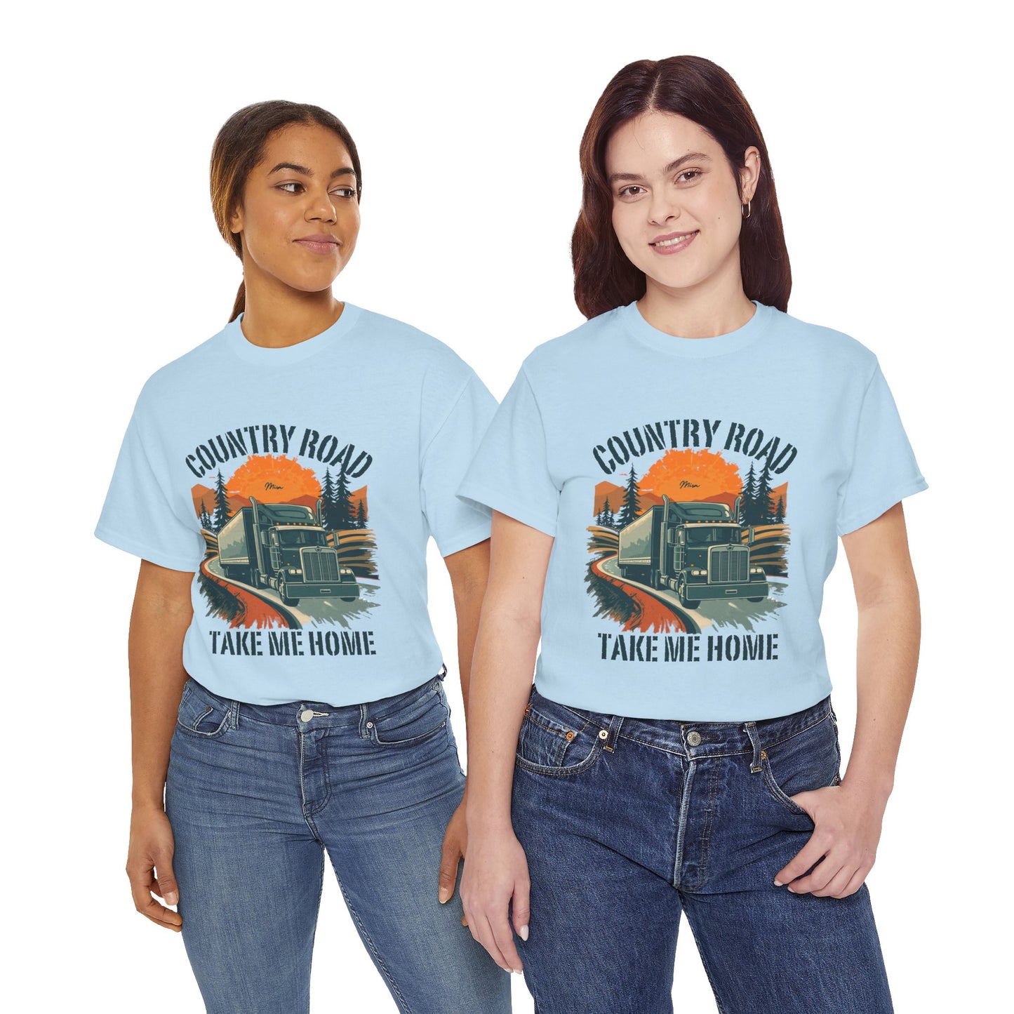 Country Road Truck Tee — "Country Road Take Me Home" Vintage Semi-Truck T-Shirt