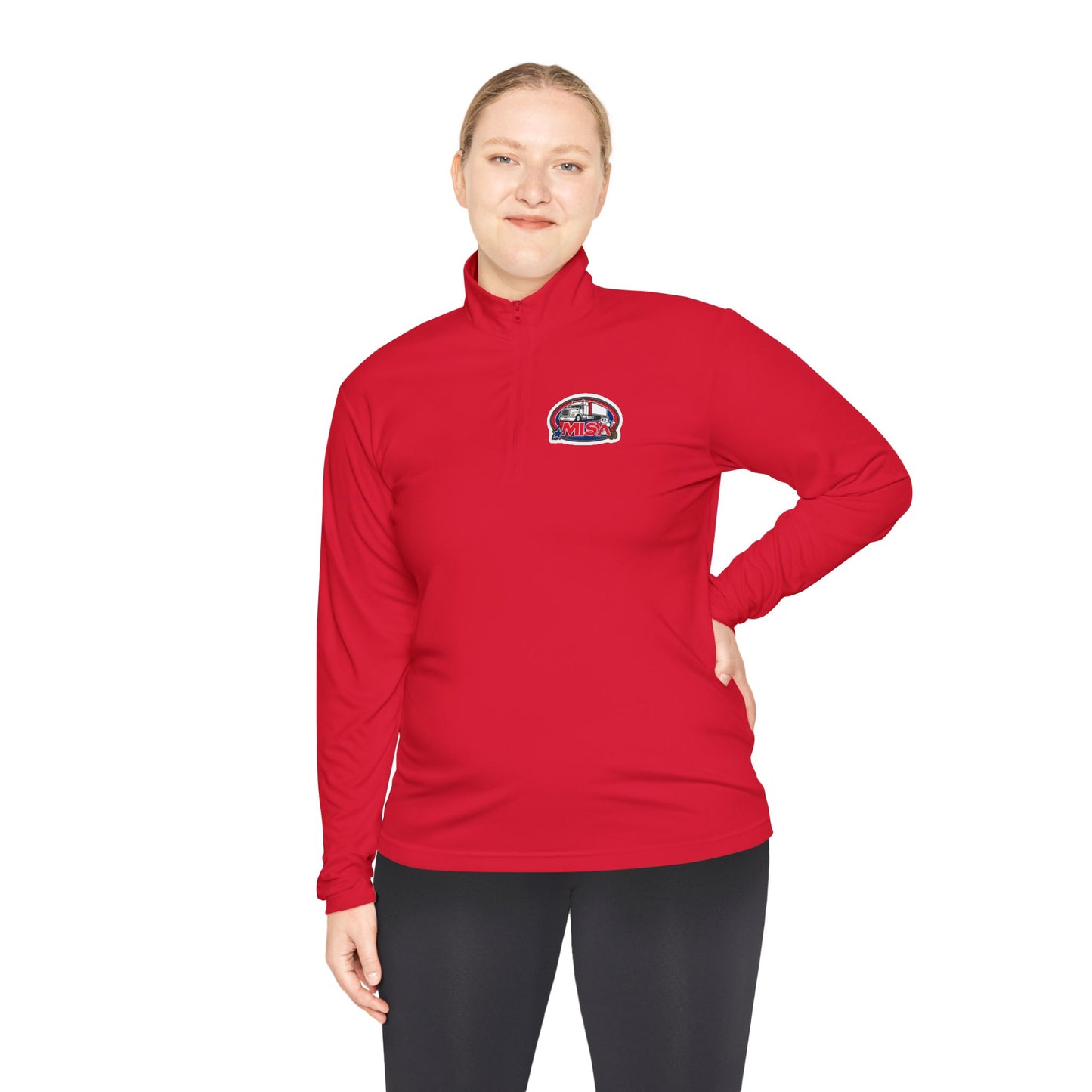 Quarter-Zip Pullover — “Country Road Take Me Home” Trucking Graphic