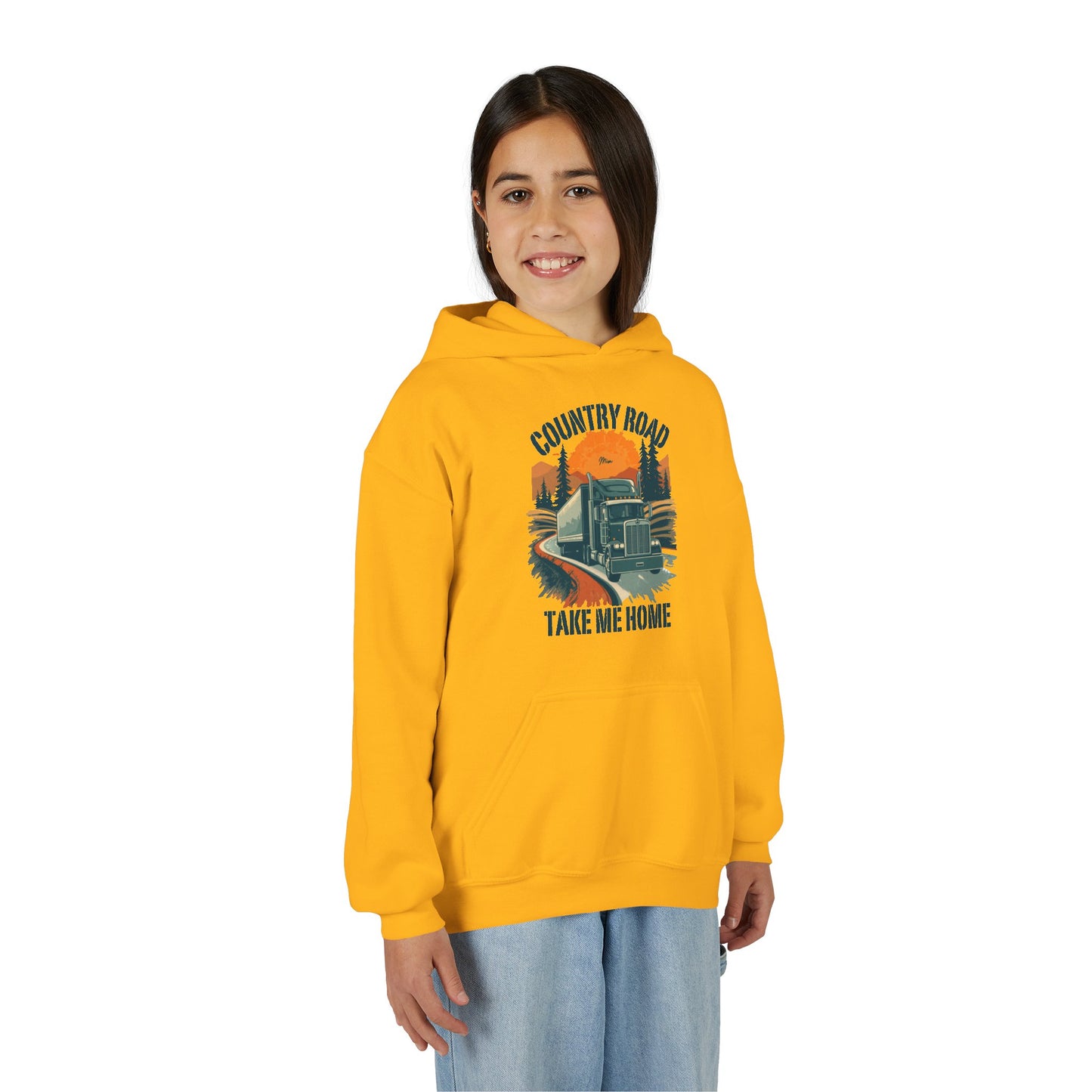 Youth Hoodie - "Country Road Take Me Home" Vintage Truck Graphic
