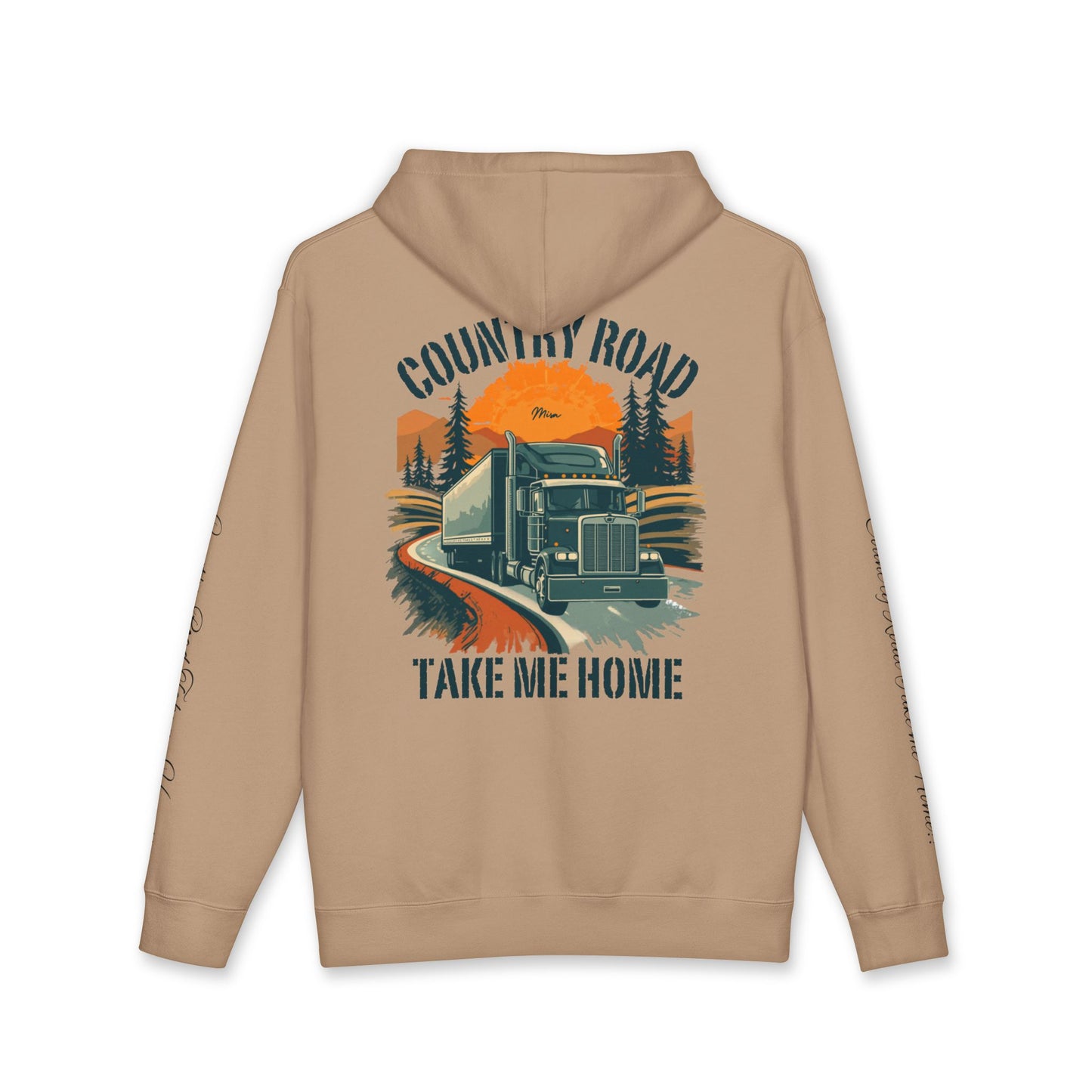 Hoodie — "Country Road Take Me Home" Trucking Graphic Hooded Sweatshirt