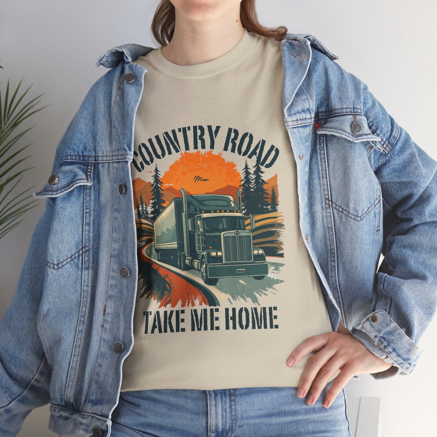 Country Road Truck Tee — "Country Road Take Me Home" Vintage Semi-Truck T-Shirt