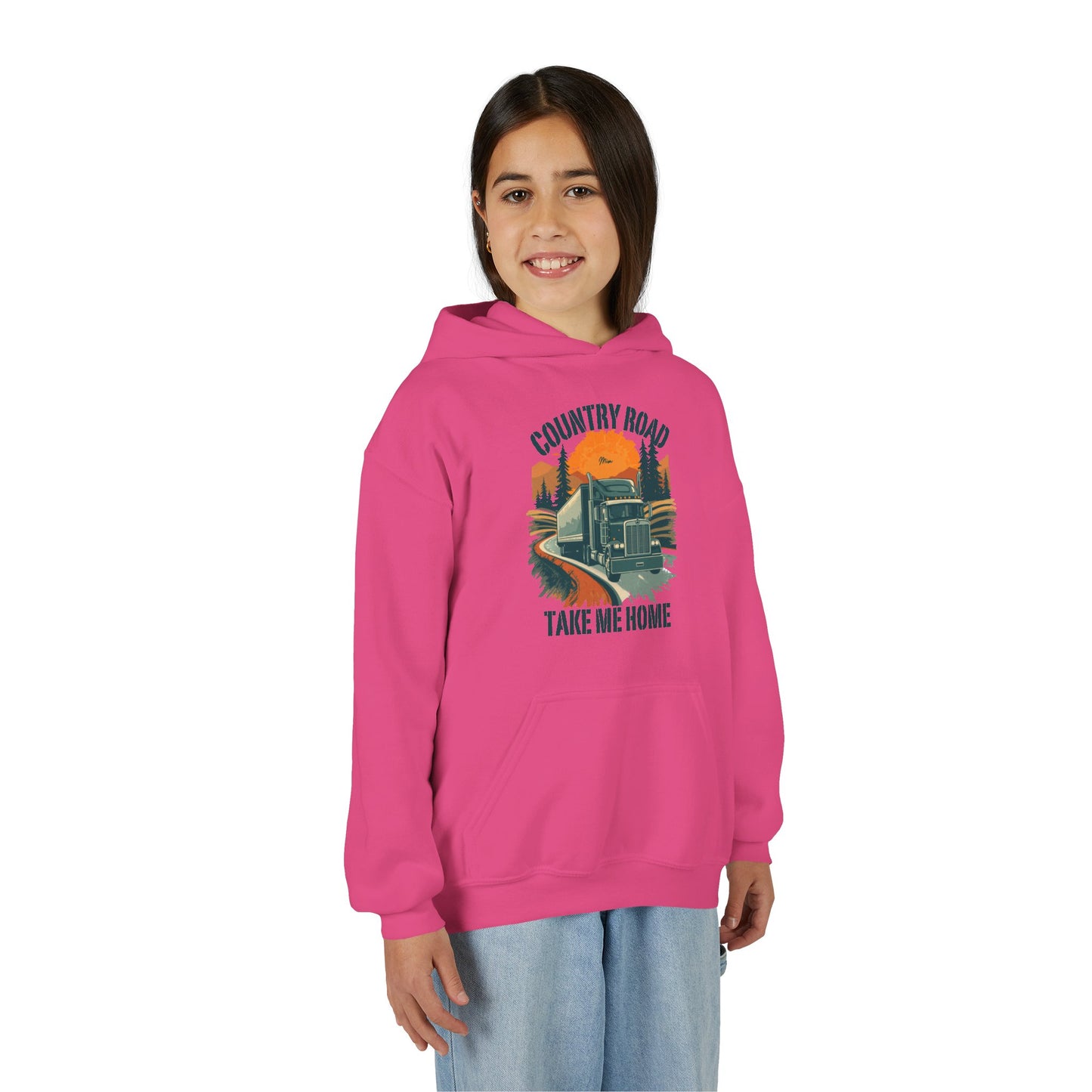 Youth Hoodie - "Country Road Take Me Home" Vintage Truck Graphic