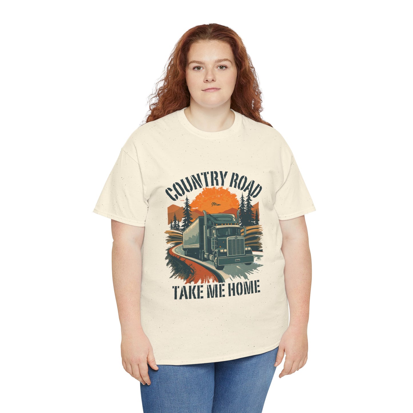 Country Road Truck Tee — "Country Road Take Me Home" Vintage Semi-Truck T-Shirt