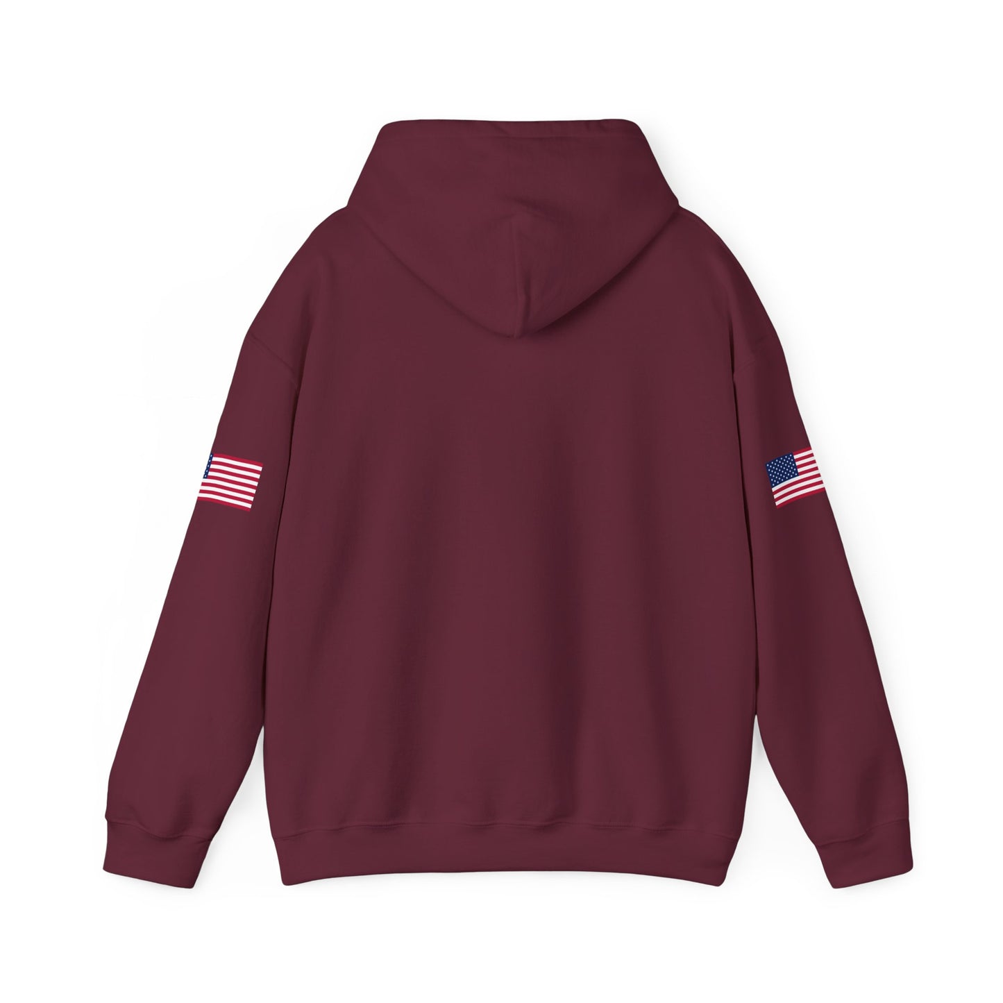 Make Trucking Great Again Hoodie — American Flag Sleeves, Trucker Semi Truck Sweatshirt